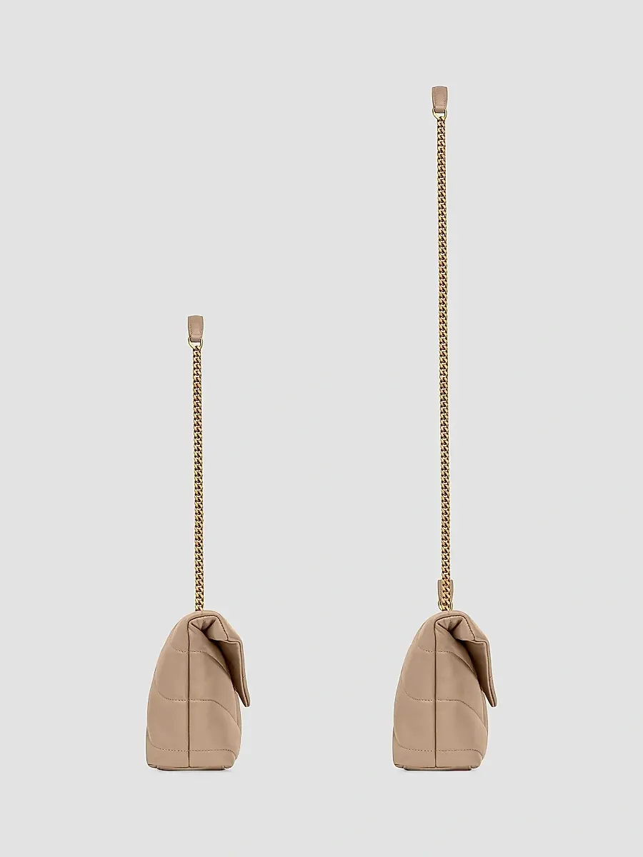 Saint Laurent Women's Puffer Toy Shoulder Bag in Quilted Lambskin - Dark Beige | Thumbnail 4 Saint Laurent Women's Puffer Toy Shoulder Bag in Quilted Lambskin - Dark Beige | Thumbnail 4