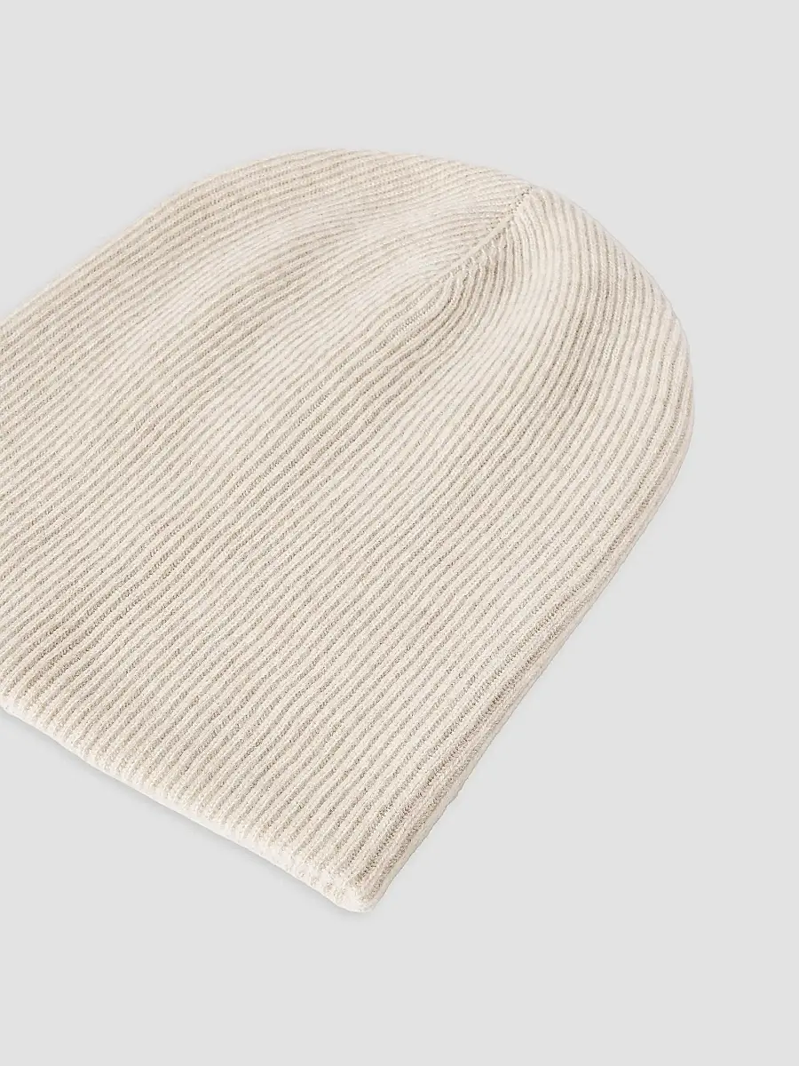 Brunello Cucinelli Women's Cashmere English Rib Knit Beanie | Thumbnail 3 Brunello Cucinelli Women's Cashmere English Rib Knit Beanie | Thumbnail 3
