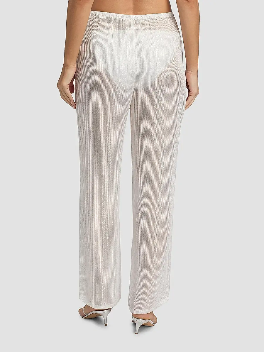 Milly Women's Celina Pinstriped Sheer Cover-Up Pants | Thumbnail 4