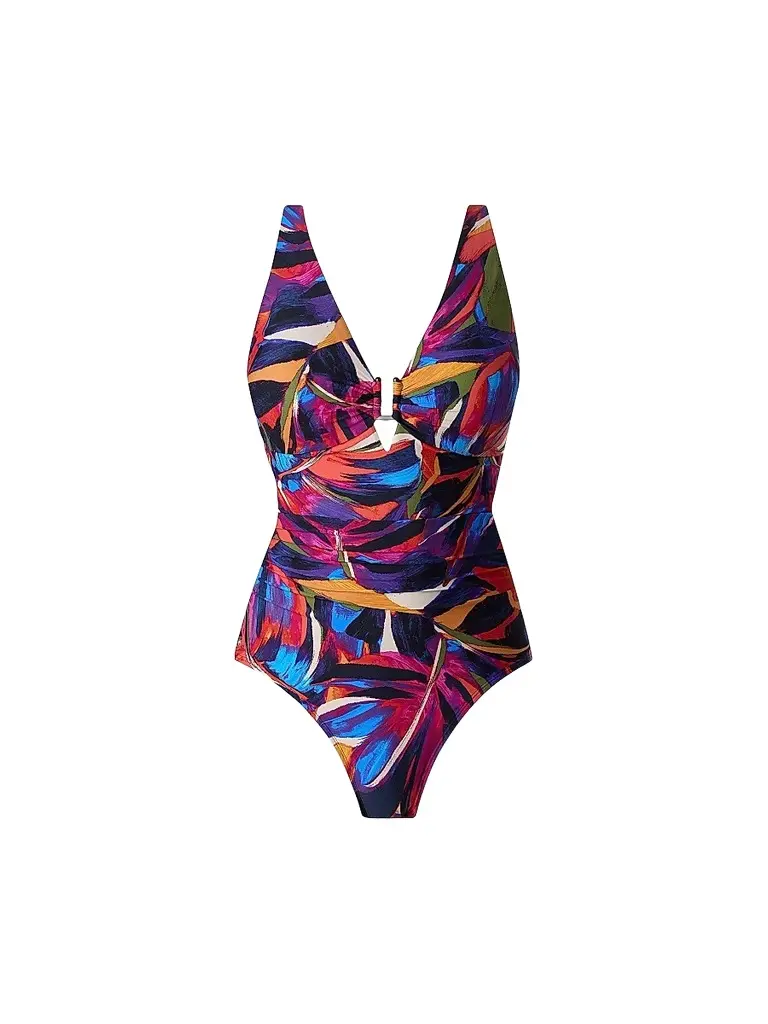 Magicsuit Women's Mariachi Kristi Tropical V-Neck One-Piece Swimsuit