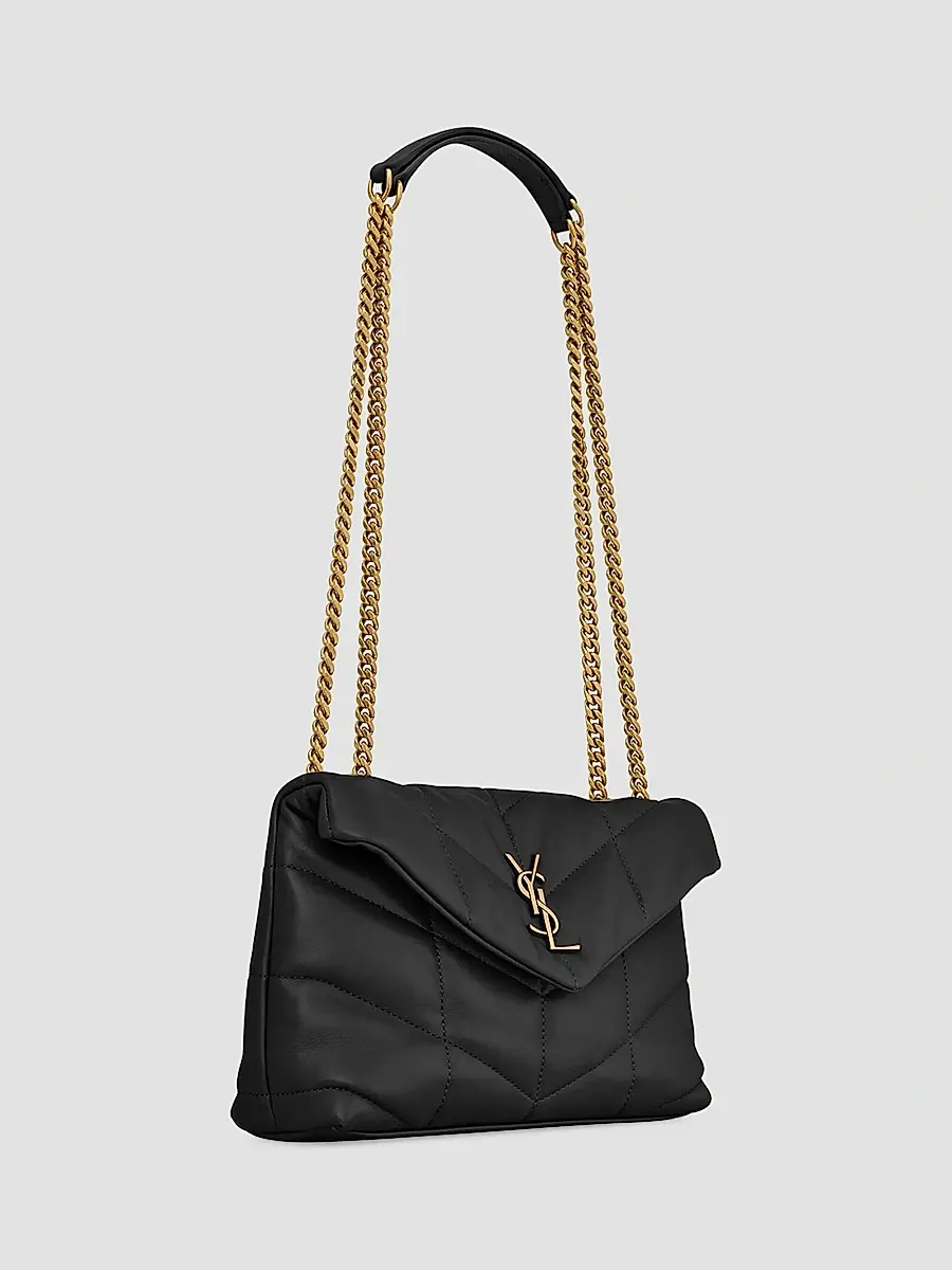 Saint Laurent Women's Puffer Toy Shoulder Bag in Quilted Lambskin - Noir | Thumbnail 2 Saint Laurent Women's Puffer Toy Shoulder Bag in Quilted Lambskin - Noir | Thumbnail 2