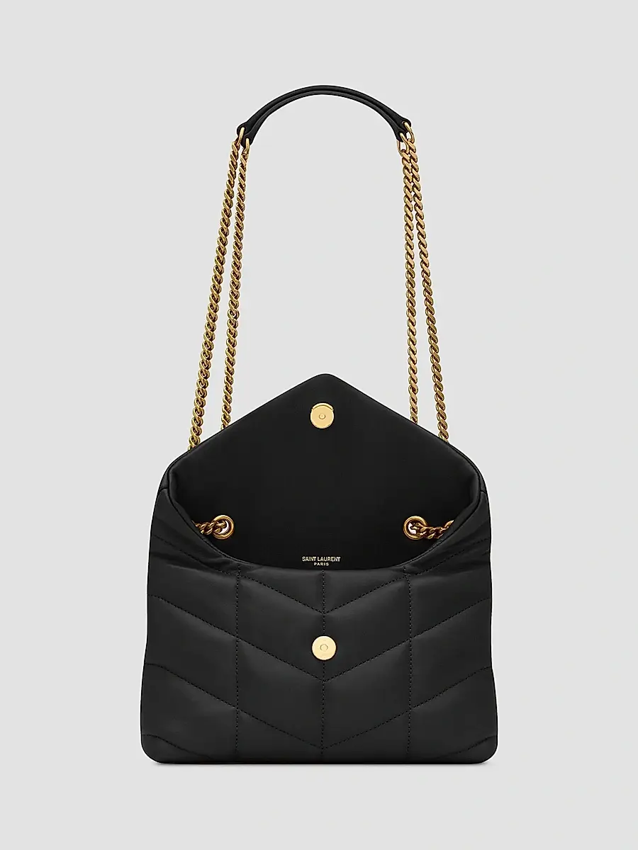 Saint Laurent Women's Puffer Toy Shoulder Bag in Quilted Lambskin - Noir | Thumbnail 4 Saint Laurent Women's Puffer Toy Shoulder Bag in Quilted Lambskin - Noir | Thumbnail 4
