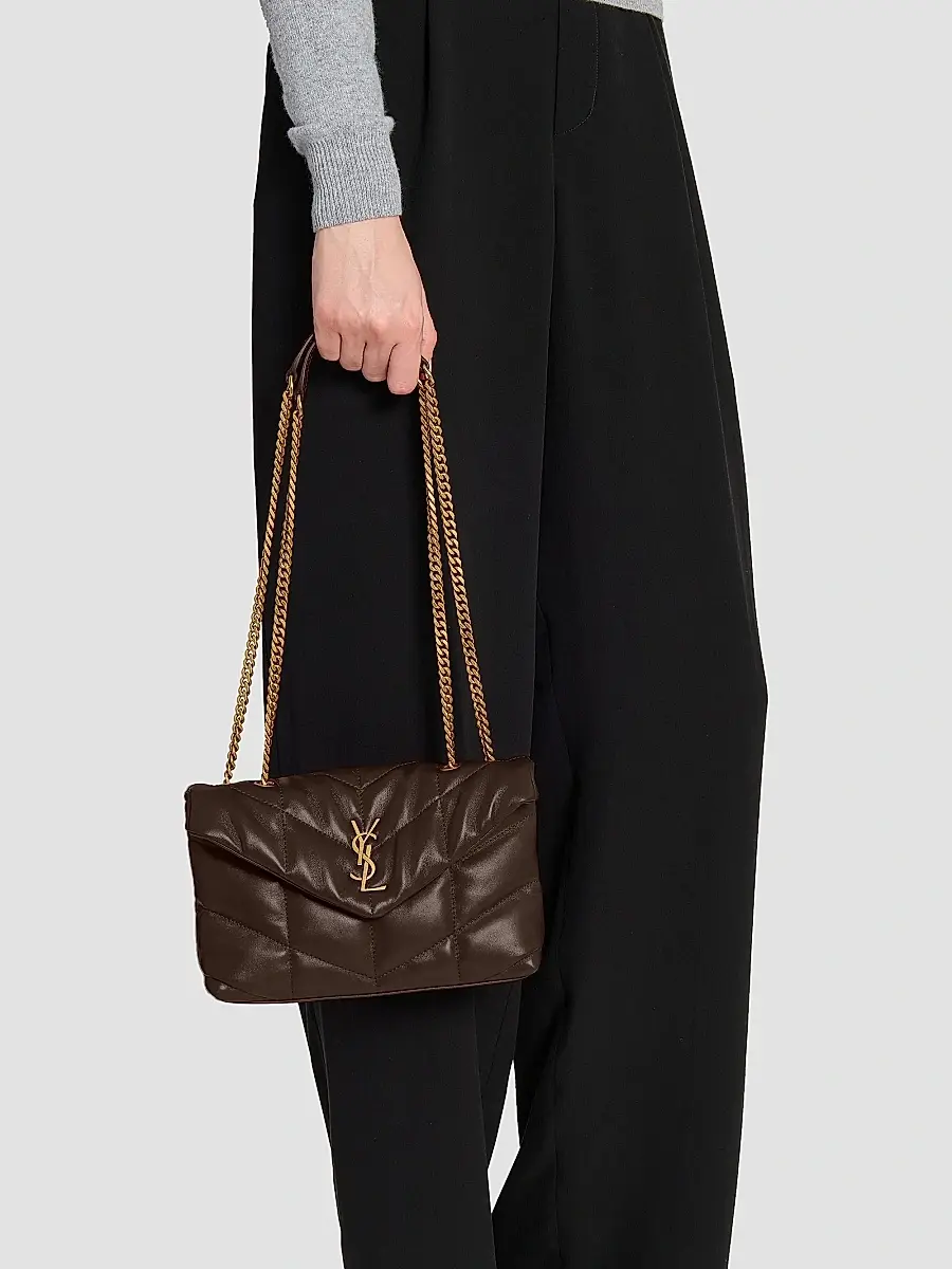 Saint Laurent Women's Puffer Toy Shoulder Bag in Quilted Lambskin - Arabica | Thumbnail 2 Saint Laurent Women's Puffer Toy Shoulder Bag in Quilted Lambskin - Arabica | Thumbnail 2