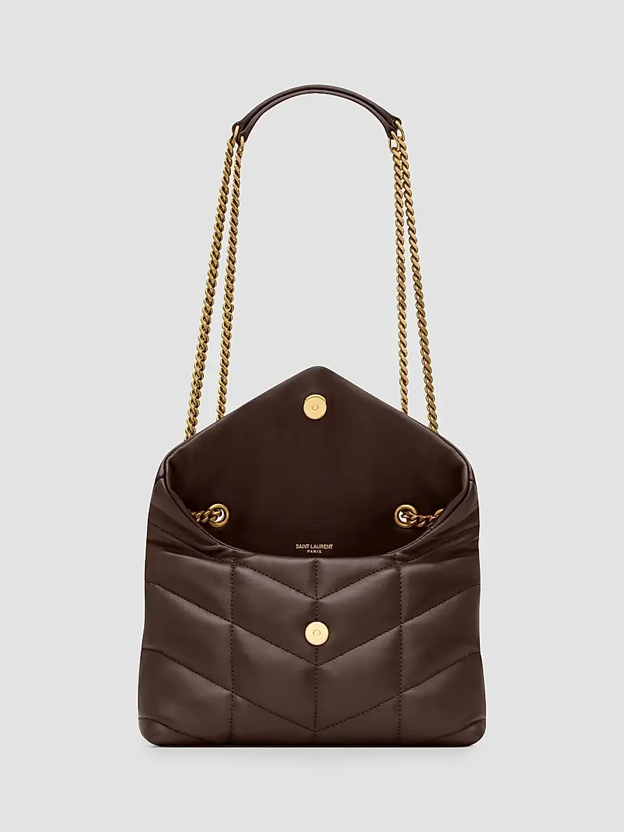 Saint Laurent Women's Puffer Toy Shoulder Bag in Quilted Lambskin - Arabica | Thumbnail 4 Saint Laurent Women's Puffer Toy Shoulder Bag in Quilted Lambskin - Arabica | Thumbnail 4