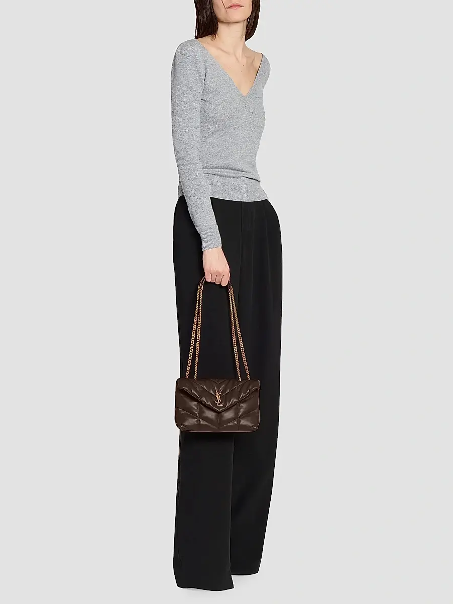 Saint Laurent Women's Puffer Toy Shoulder Bag in Quilted Lambskin - Arabica | Thumbnail 5 Saint Laurent Women's Puffer Toy Shoulder Bag in Quilted Lambskin - Arabica | Thumbnail 5