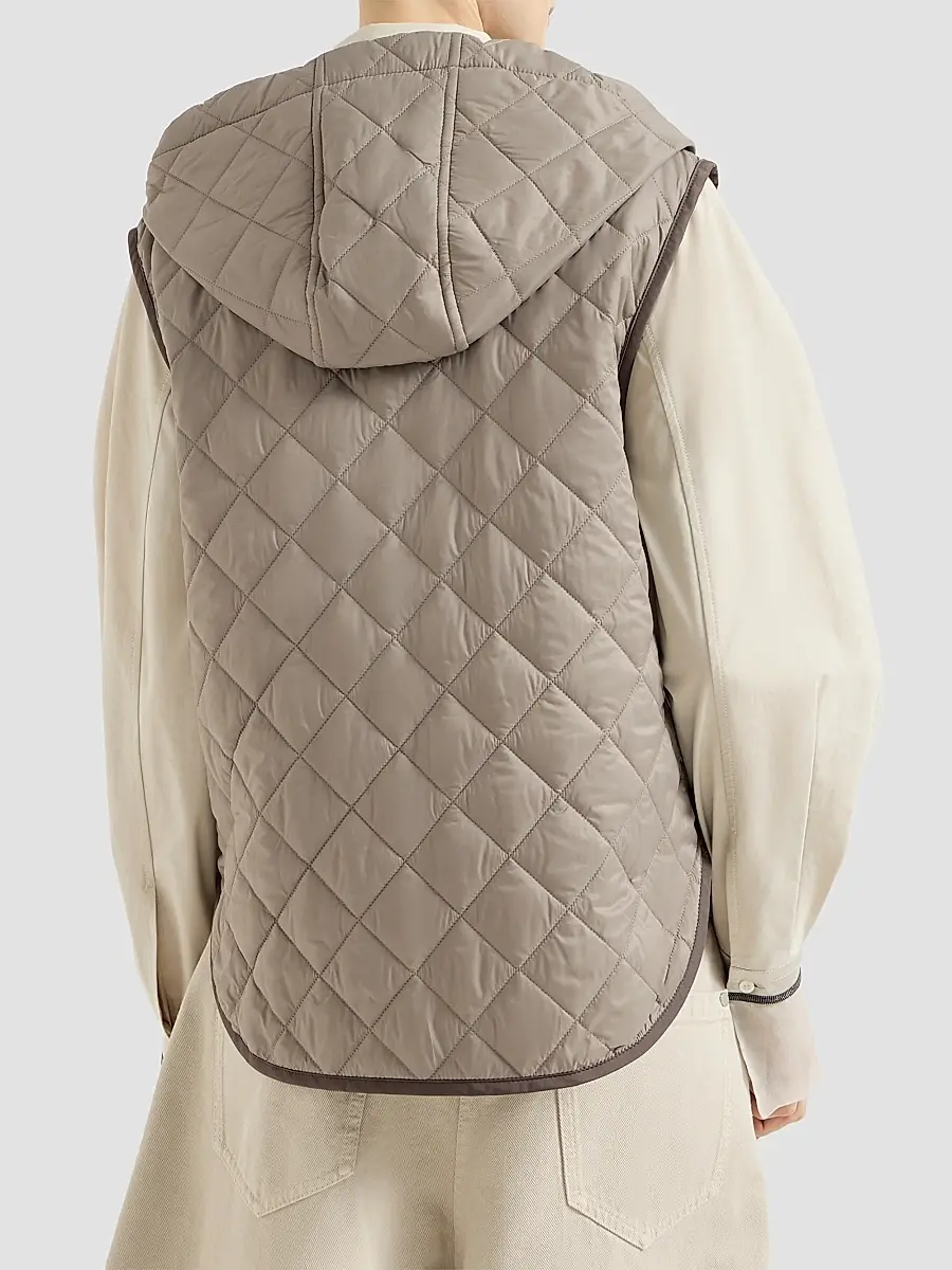 Brunello Cucinelli Women's Lightweight Matte Nylon Quilted Vest | Thumbnail 4 Brunello Cucinelli Women's Lightweight Matte Nylon Quilted Vest | Thumbnail 4