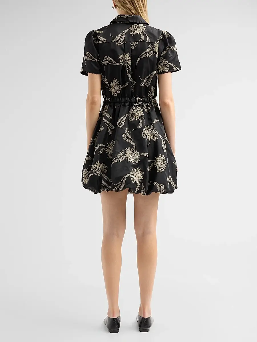Cinq à Sept Women's Ophelie Paisley Fan Embroidered Mini Shirtdress | Thumbnail 3 Cinq à Sept Women's Ophelie Paisley Fan Embroidered Mini Shirtdress | Thumbnail 3