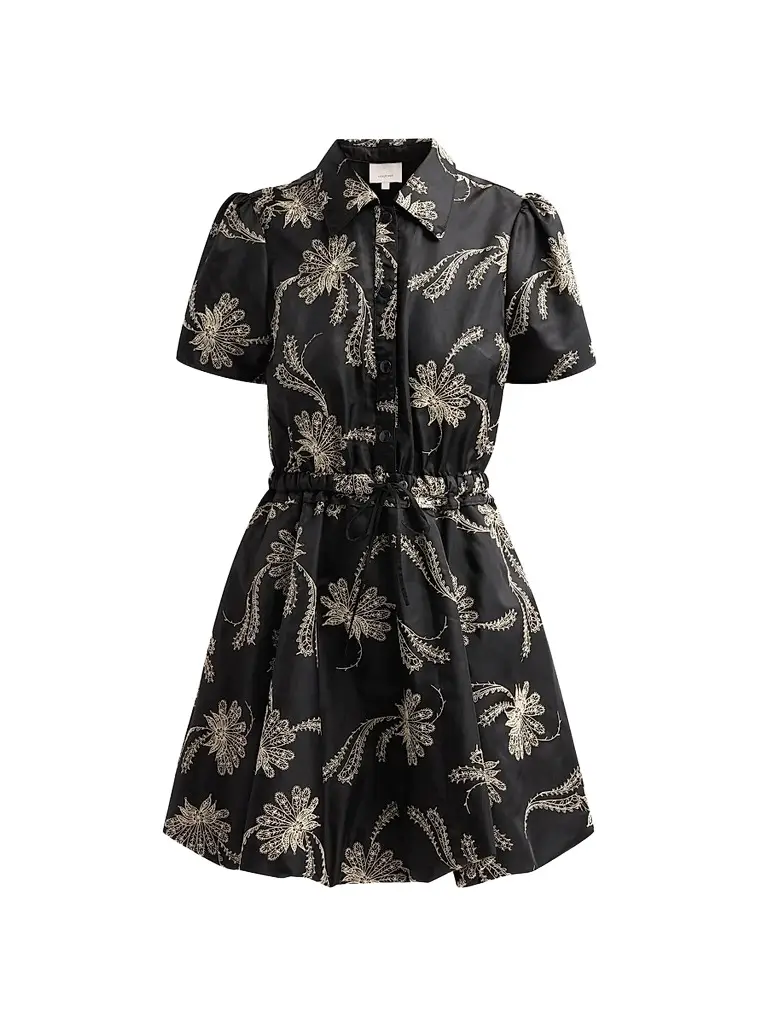 Women's Ophelie Paisley Fan Embroidered Mini Shirtdress Women's Ophelie Paisley Fan Embroidered Mini Shirtdress
