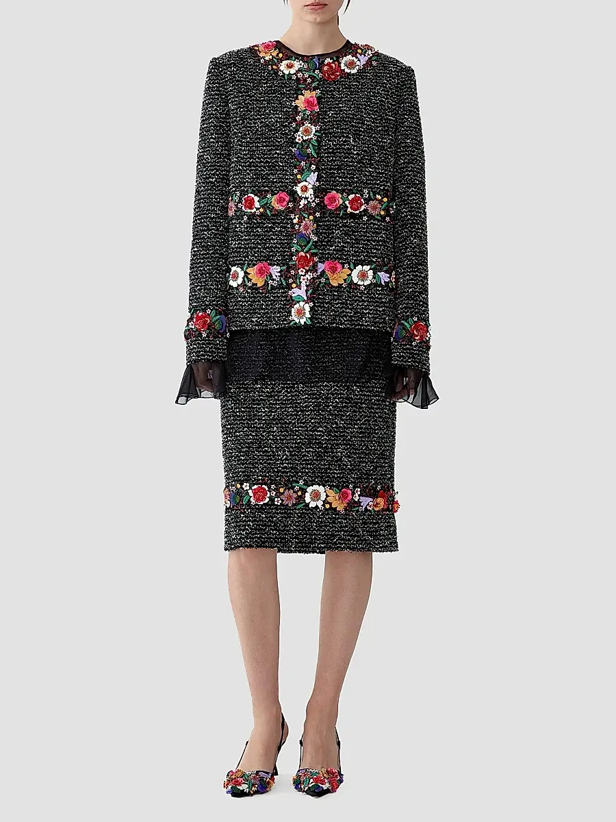 Carolina Herrera Women's Embroidered Pencil Skirt | Thumbnail 2 Carolina Herrera Women's Embroidered Pencil Skirt | Thumbnail 2
