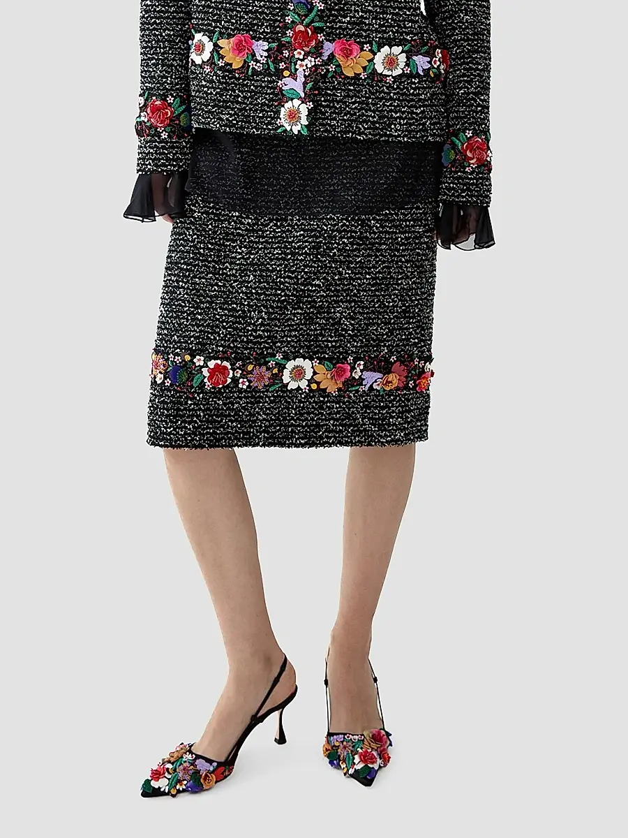 Carolina Herrera Women's Embroidered Pencil Skirt | Thumbnail 4 Carolina Herrera Women's Embroidered Pencil Skirt | Thumbnail 4