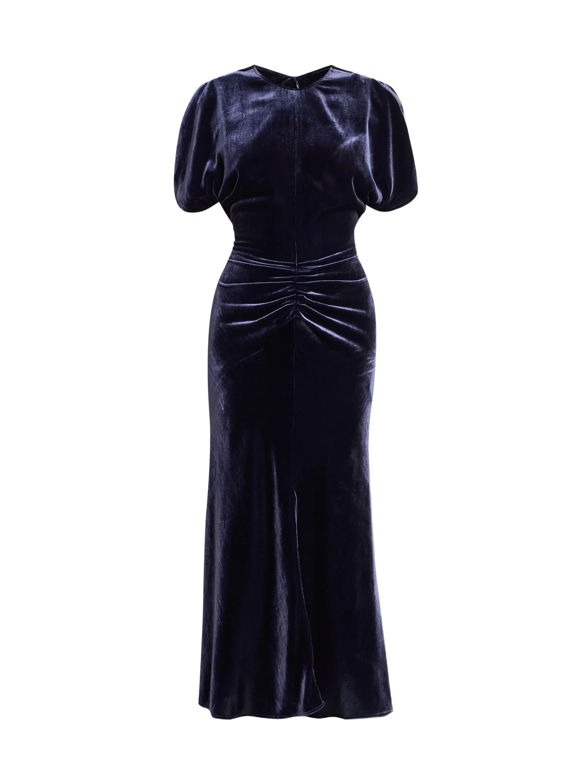 Victoria Beckham Women's Bela Ruched Velvet Midi Dress
