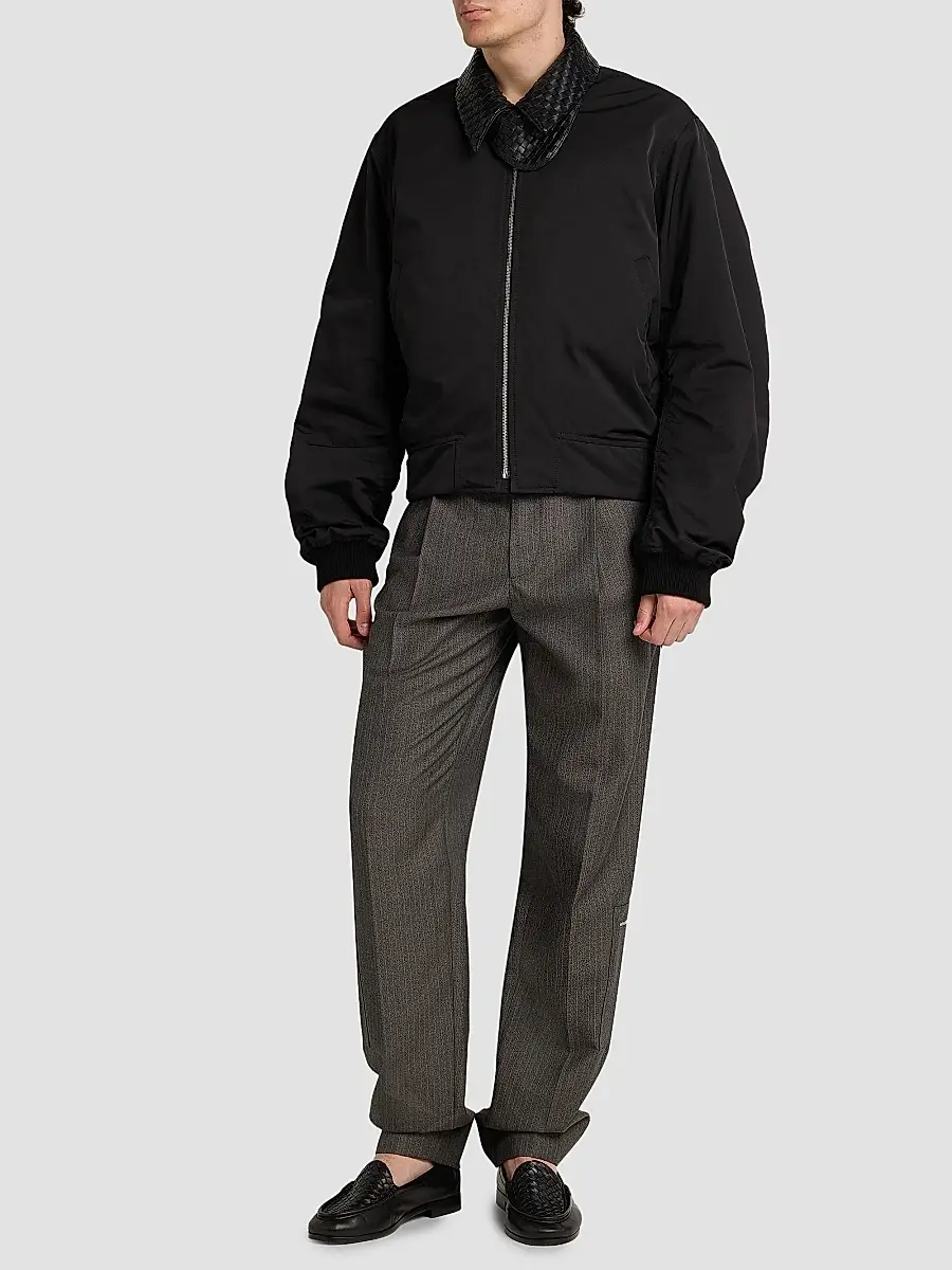 Bottega Veneta Men's Striped Wool-Mohair Trousers | Thumbnail 2