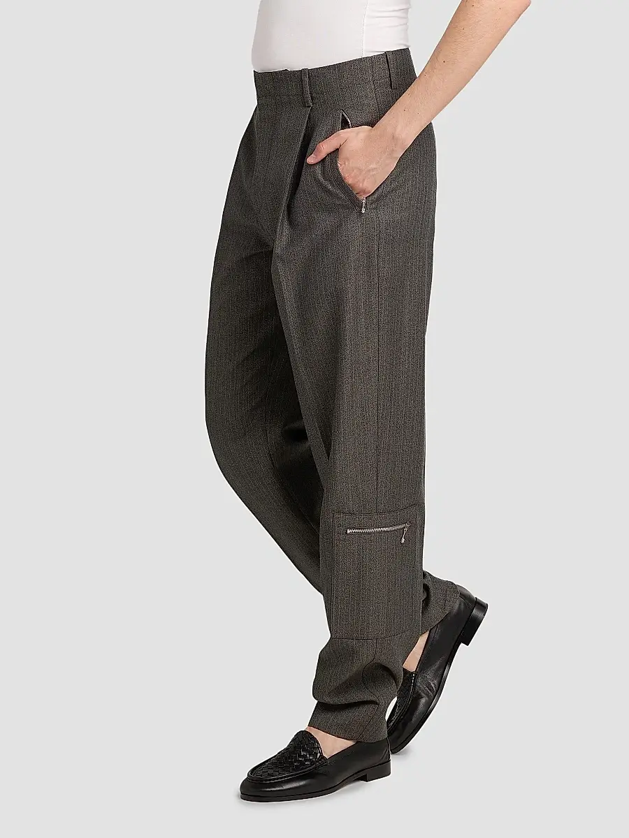 Bottega Veneta Men's Striped Wool-Mohair Trousers | Thumbnail 4
