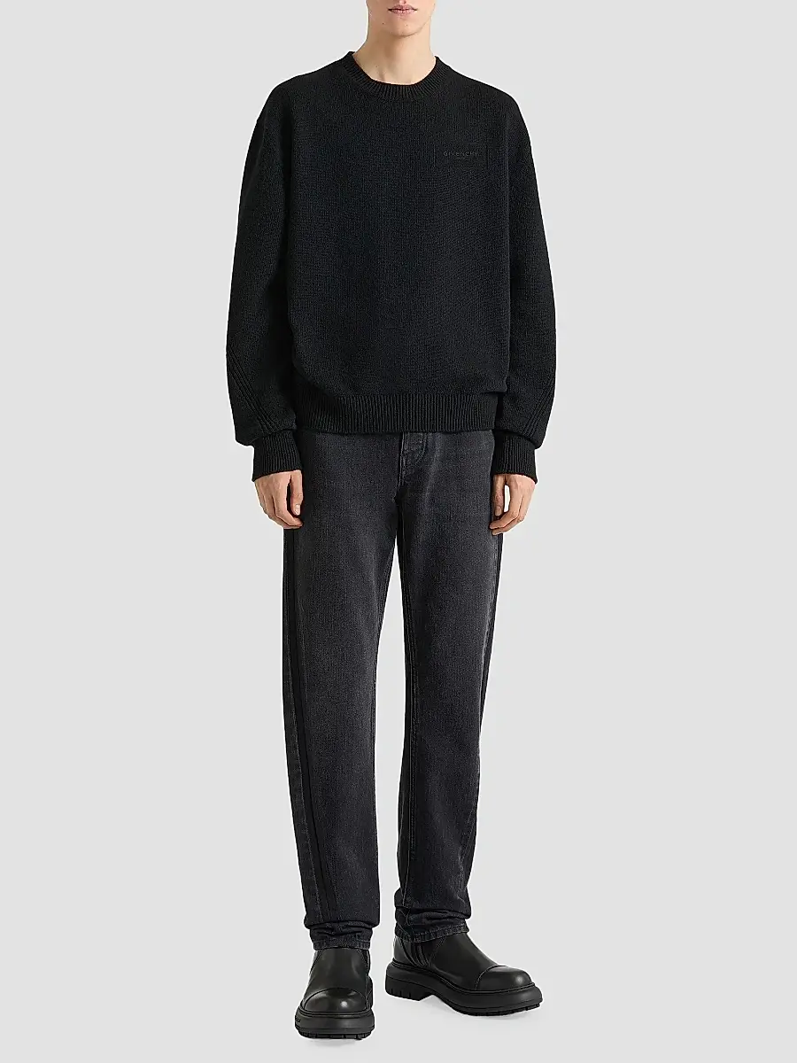 Givenchy Men's Couture Seam Sweater in Wool and Cashmere - Black | Thumbnail 2 Givenchy Men's Couture Seam Sweater in Wool and Cashmere - Black | Thumbnail 2
