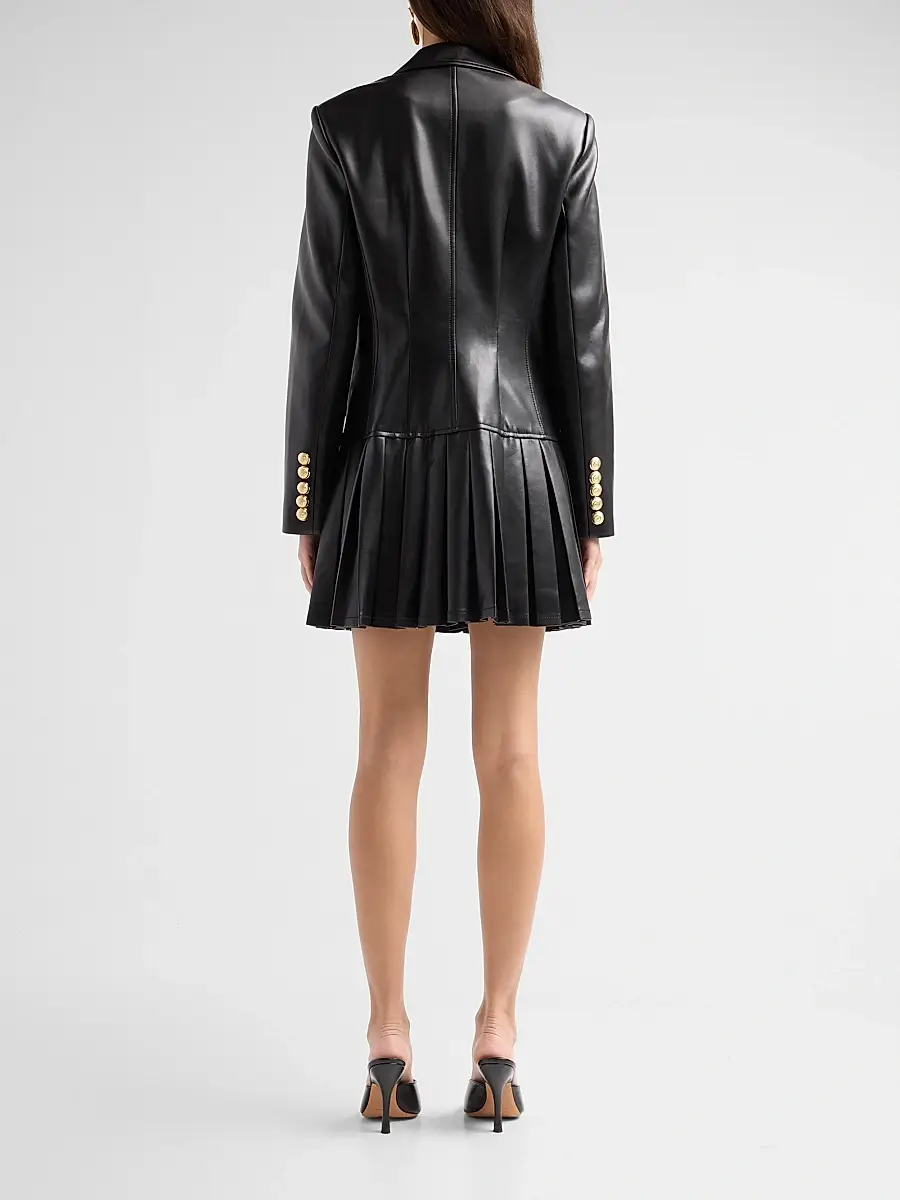 Cinq à Sept Women's Saule Faux-Leather Blazer Mini Dress | Thumbnail 3 Cinq à Sept Women's Saule Faux-Leather Blazer Mini Dress | Thumbnail 3
