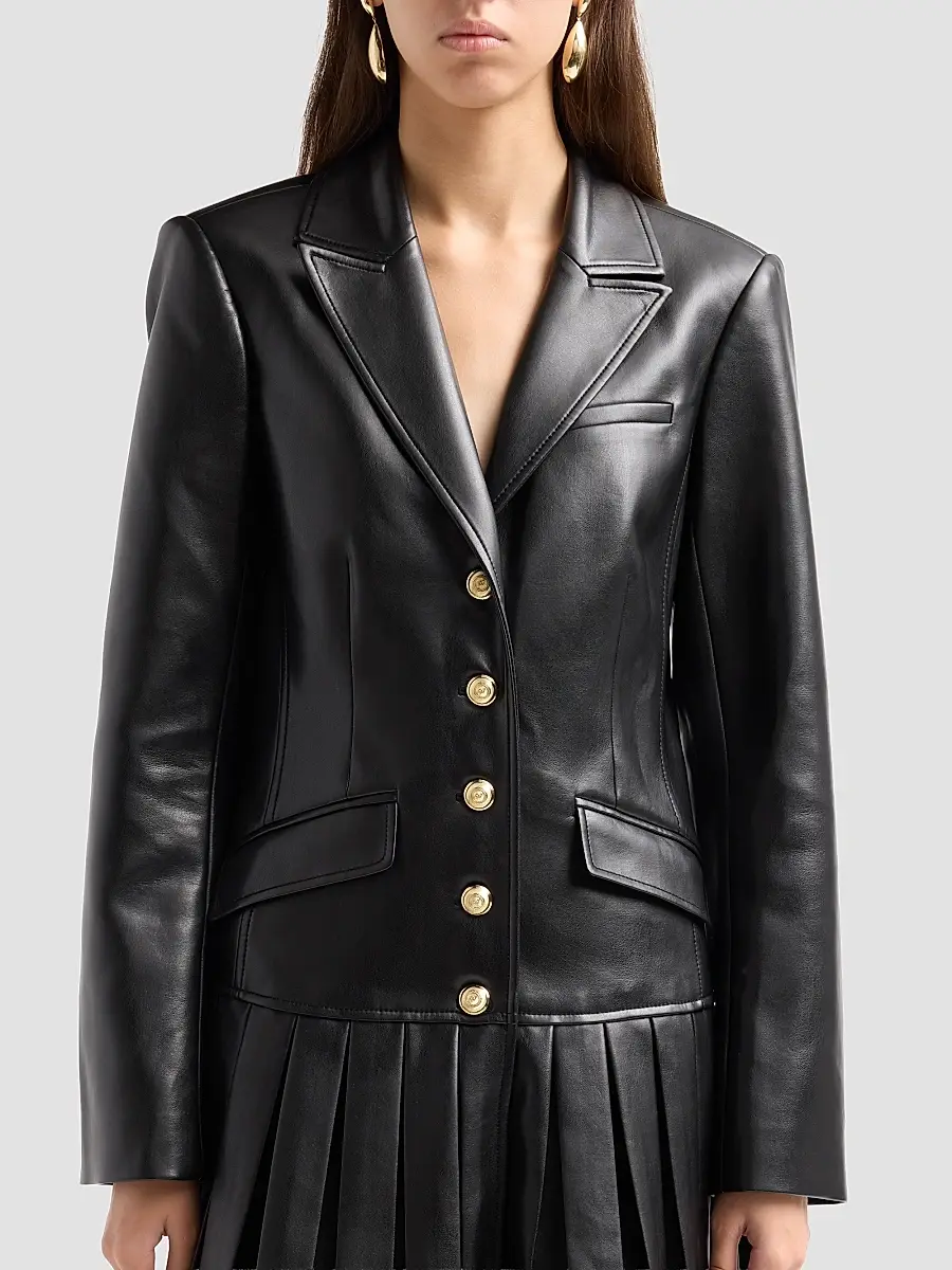 Cinq à Sept Women's Saule Faux-Leather Blazer Mini Dress | Thumbnail 5 Cinq à Sept Women's Saule Faux-Leather Blazer Mini Dress | Thumbnail 5