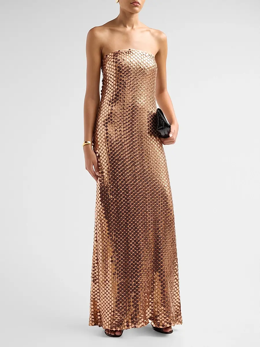 Ramy Brook Women's Angel Sequined Strapless Gown | Thumbnail 4 Ramy Brook Women's Angel Sequined Strapless Gown | Thumbnail 4