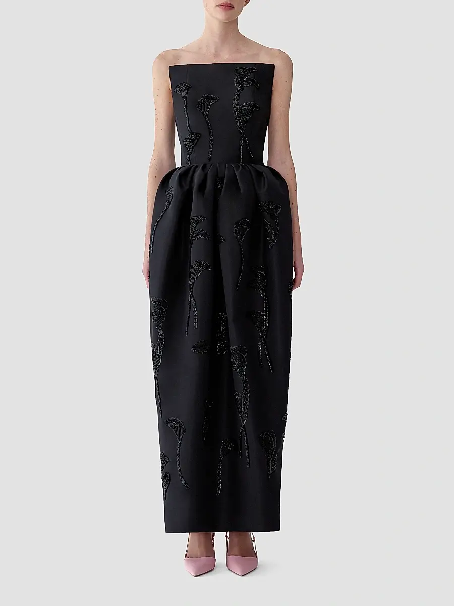 Carolina Herrera Women's Floral-Sequined Silk Strapless Gown | Thumbnail 2 Carolina Herrera Women's Floral-Sequined Silk Strapless Gown | Thumbnail 2