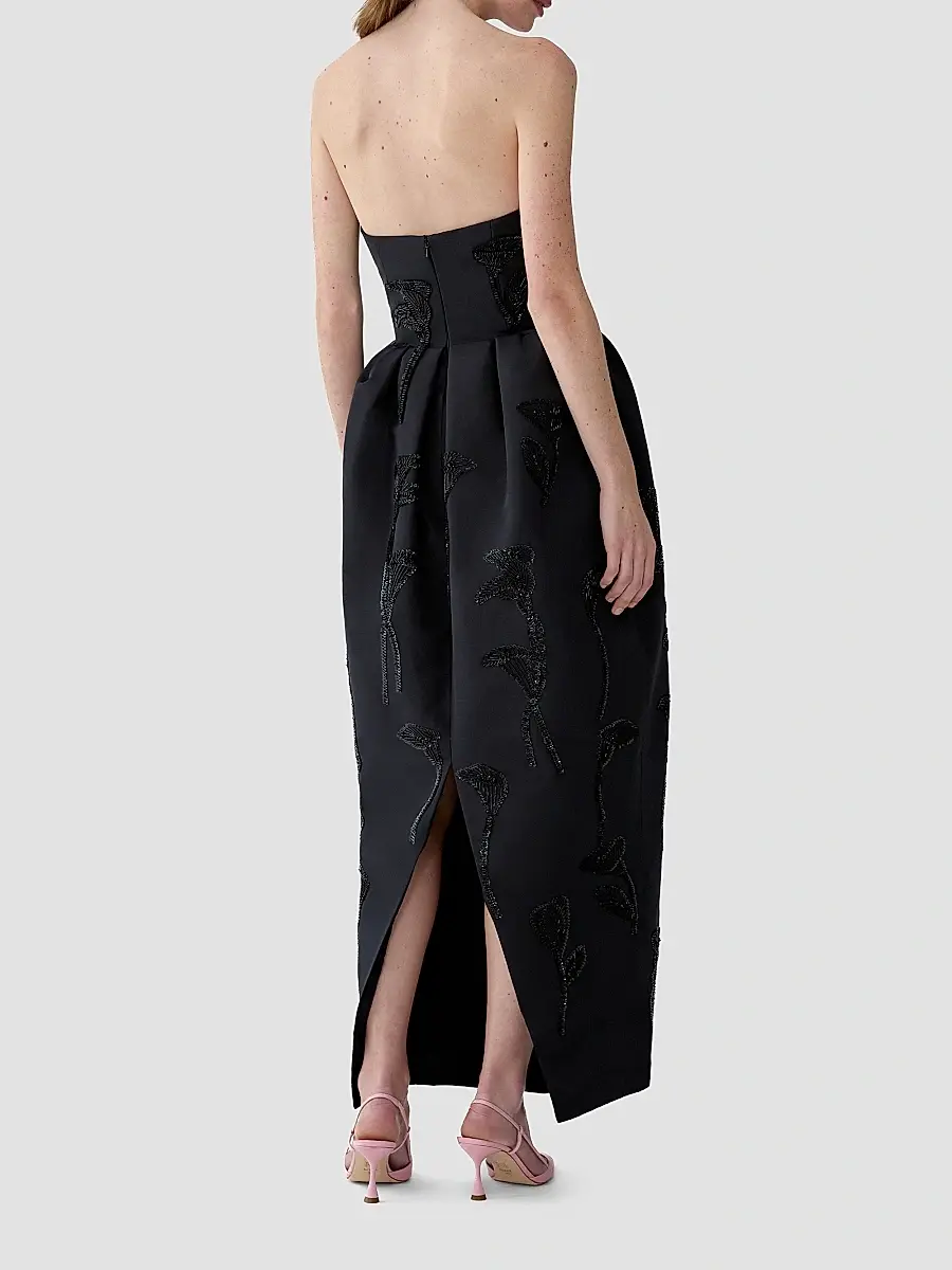 Carolina Herrera Women's Floral-Sequined Silk Strapless Gown | Thumbnail 3 Carolina Herrera Women's Floral-Sequined Silk Strapless Gown | Thumbnail 3