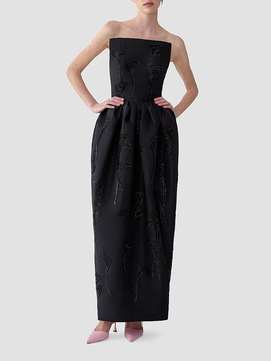 Carolina Herrera Women's Floral-Sequined Silk Strapless Gown | Thumbnail 4 Carolina Herrera Women's Floral-Sequined Silk Strapless Gown | Thumbnail 4