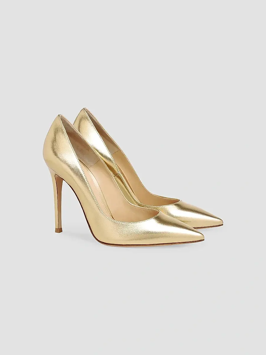 Gianvito Rossi Women's 105MM Metallic Leather Pumps | Thumbnail 2 Gianvito Rossi Women's 105MM Metallic Leather Pumps | Thumbnail 2
