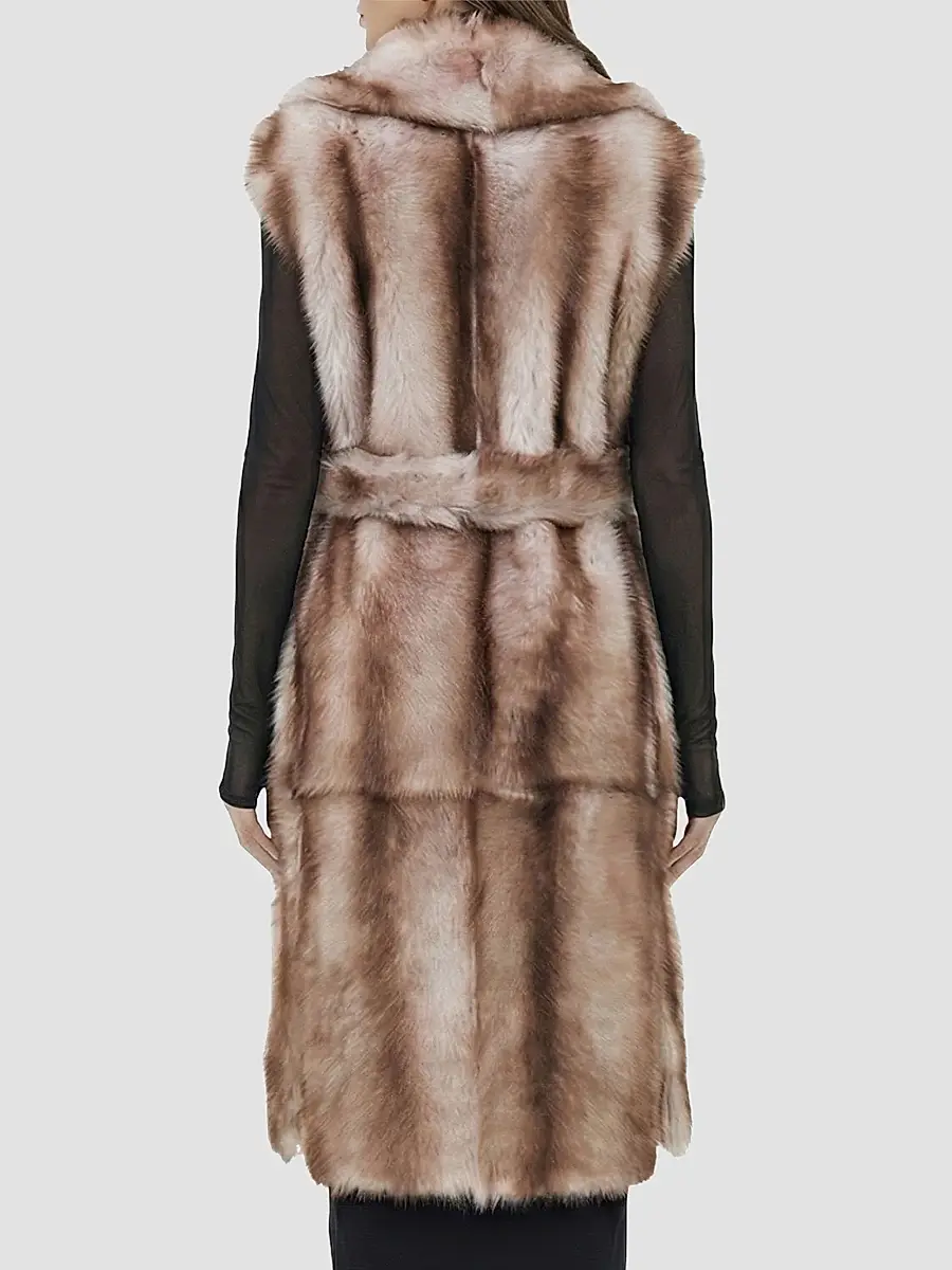 Gorski Women's Toscana Lamb Long Vest, Belt | Thumbnail 5 Gorski Women's Toscana Lamb Long Vest, Belt | Thumbnail 5