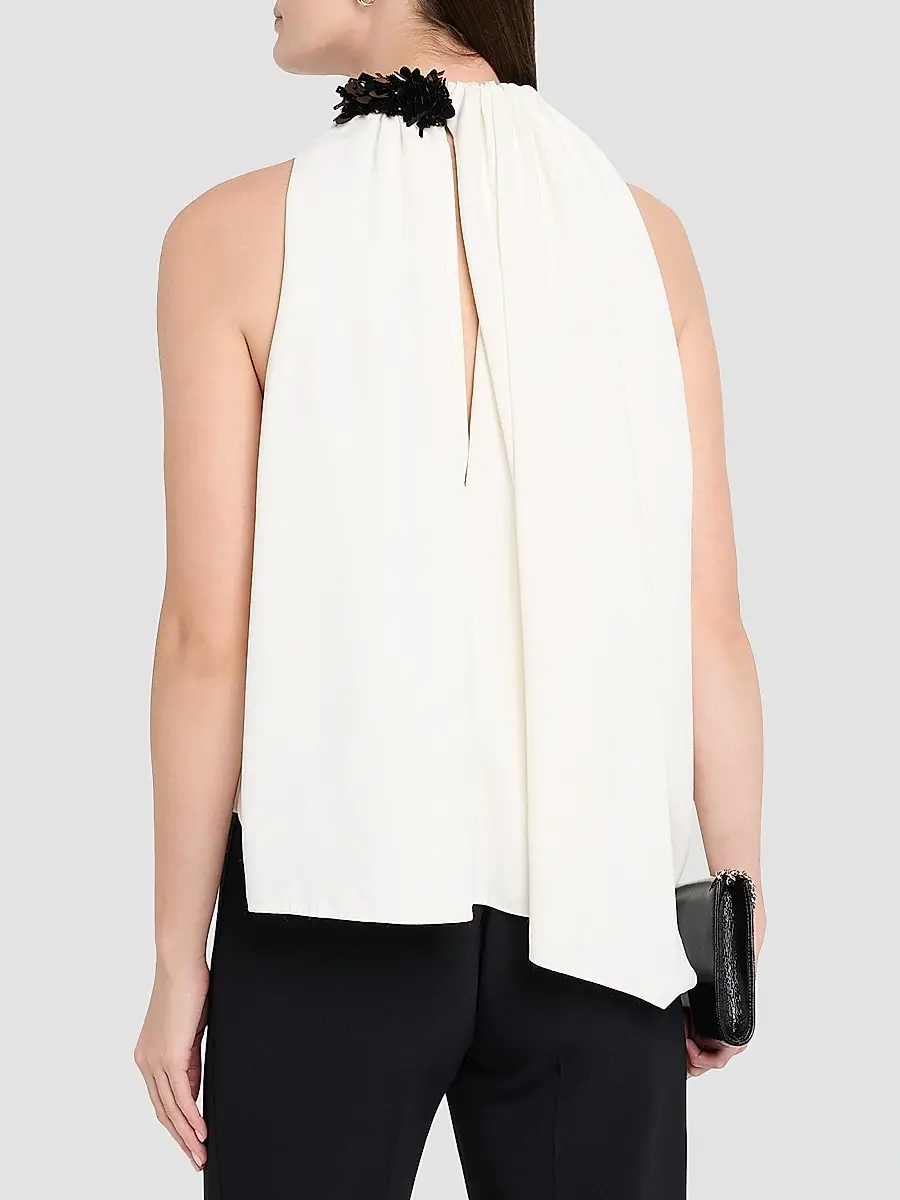 Brandon Maxwell Women's The Haze Embroidered Top | Thumbnail 3