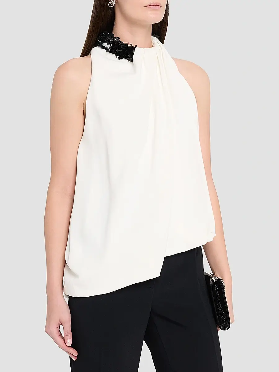 Brandon Maxwell Women's The Haze Embroidered Top | Thumbnail 4