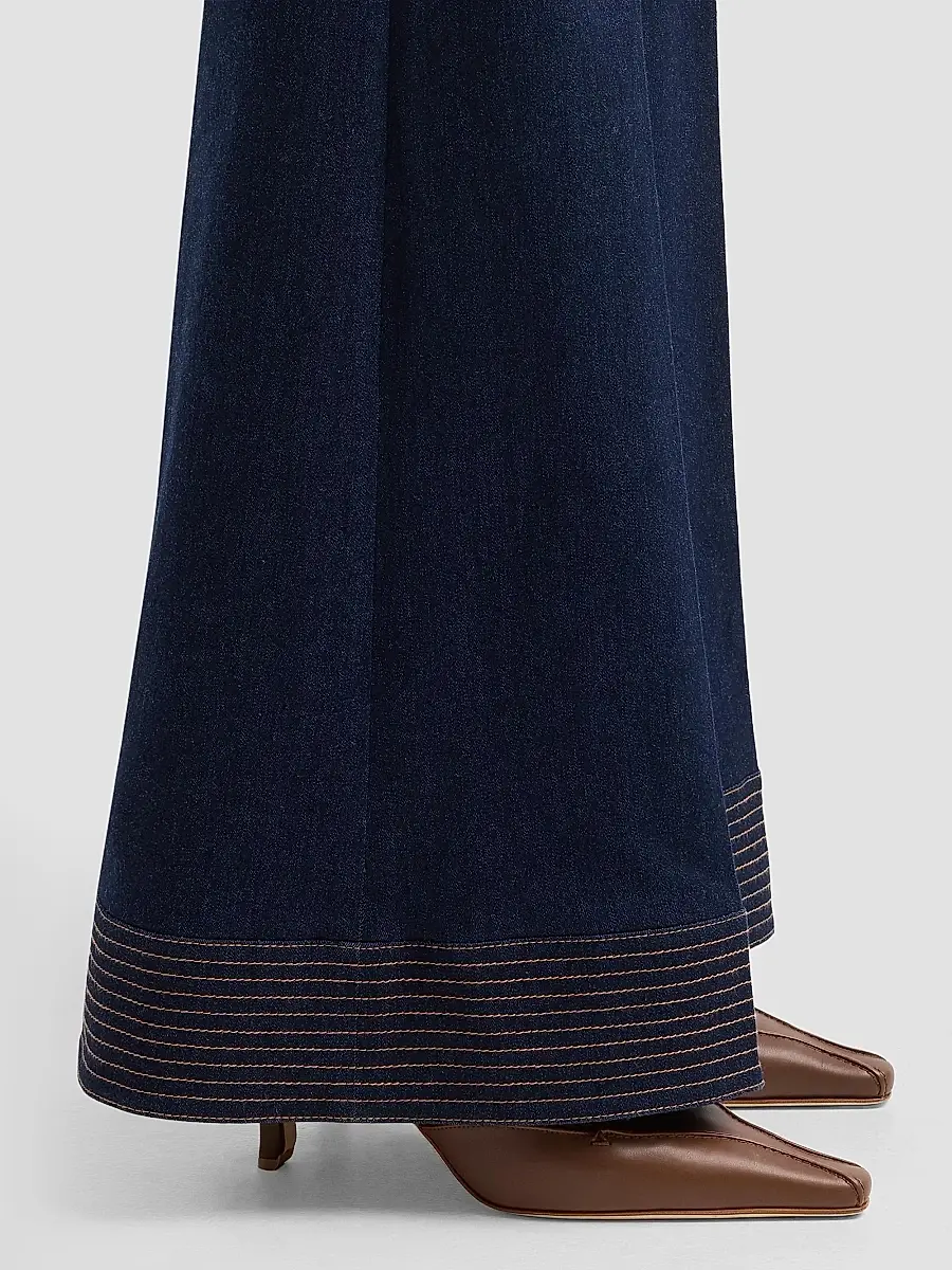 Veronica Beard Women's Lancelor Denim High-Rise Wide-Leg Pants | Thumbnail 5 Veronica Beard Women's Lancelor Denim High-Rise Wide-Leg Pants | Thumbnail 5