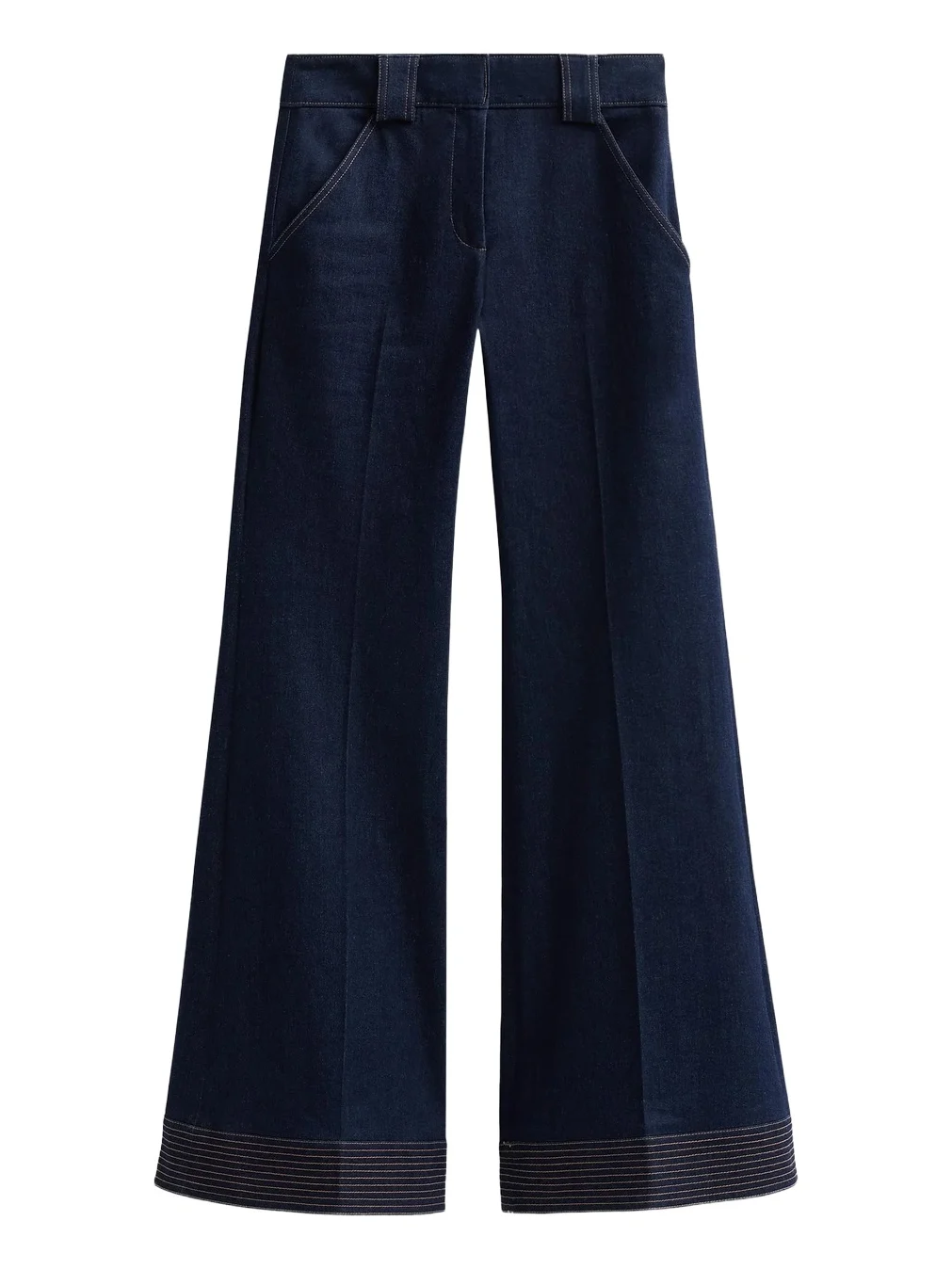 Veronica Beard Women's Lancelor Denim High-Rise Wide-Leg Pants