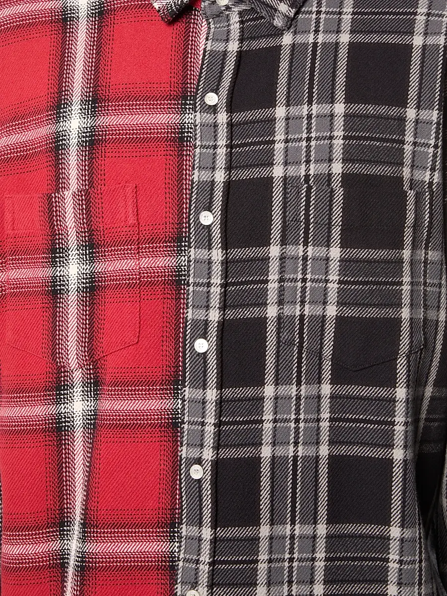 Purple Brand Men's Spliced Two-Tone Flannel Shirt | Thumbnail 3 Purple Brand Men's Spliced Two-Tone Flannel Shirt | Thumbnail 3