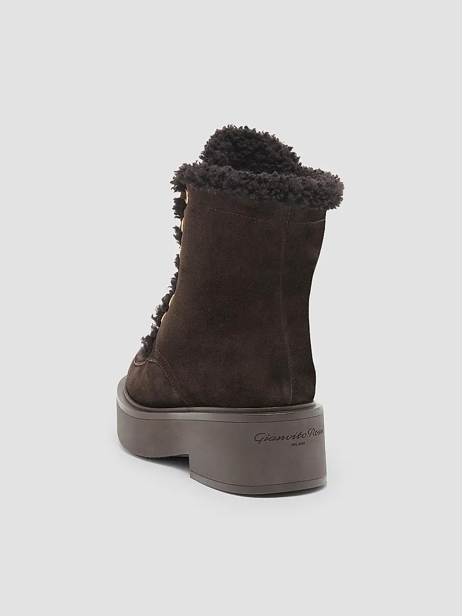 Gianvito Rossi Women's 20MM Suede & Shearling Boots - Black | Thumbnail 2 Gianvito Rossi Women's 20MM Suede & Shearling Boots - Black | Thumbnail 2