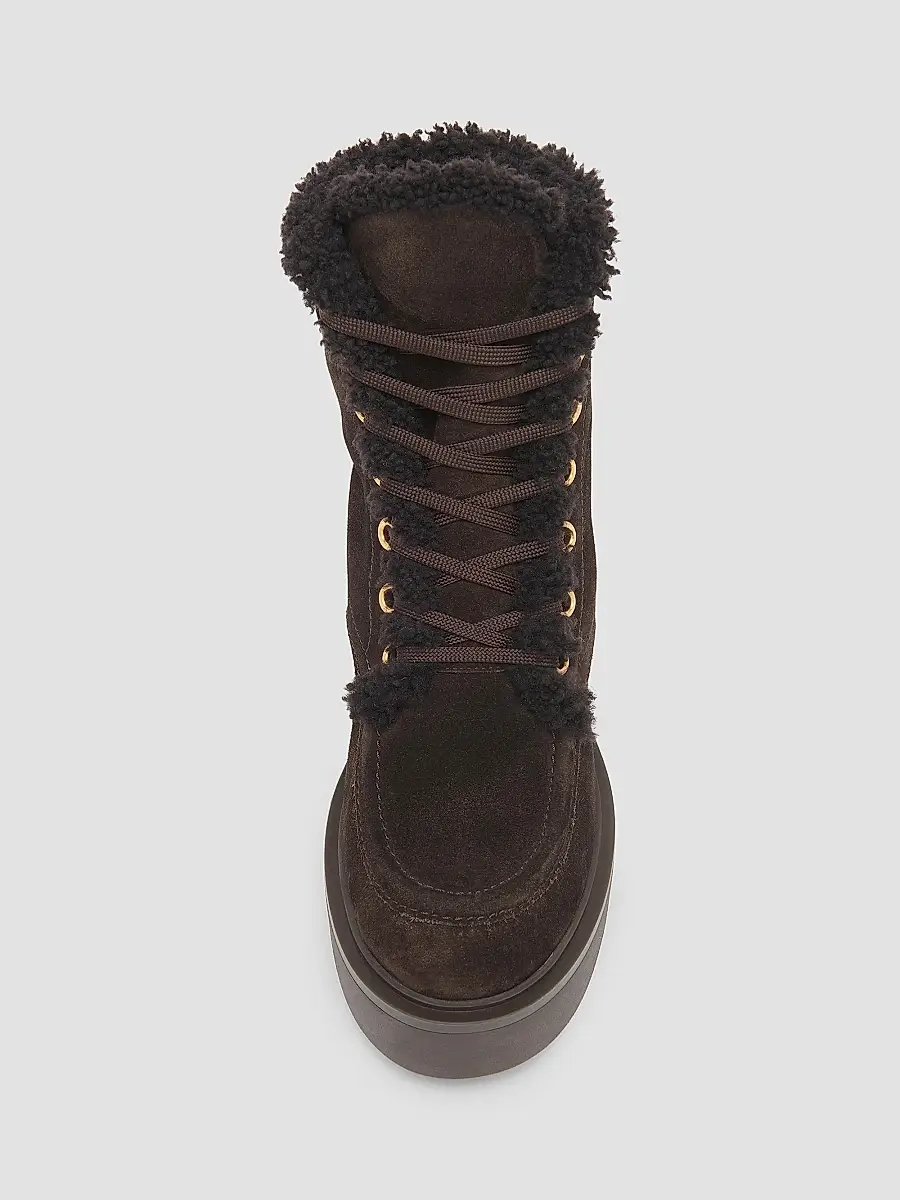 Gianvito Rossi Women's 20MM Suede & Shearling Boots - Black | Thumbnail 4 Gianvito Rossi Women's 20MM Suede & Shearling Boots - Black | Thumbnail 4