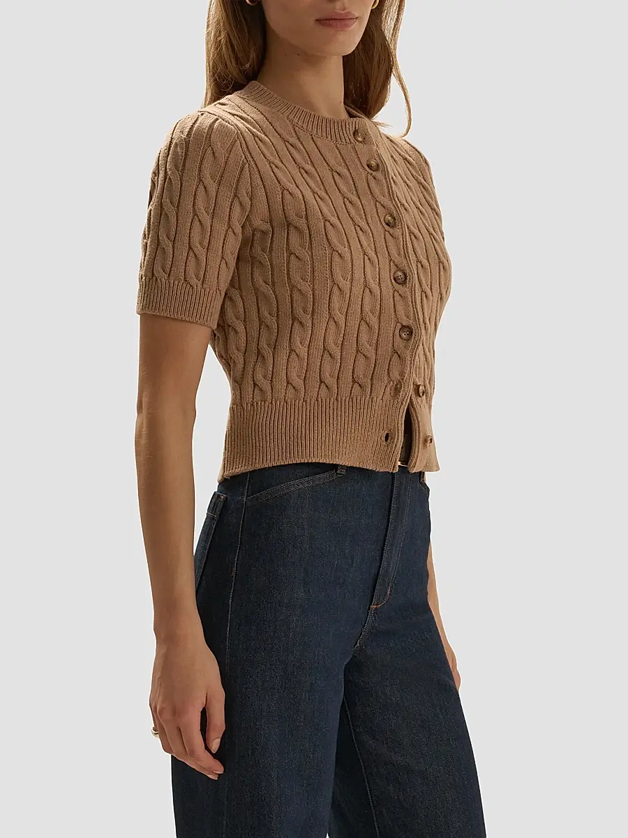 Favorite Daughter Women's The Cafe Cotton Short-Sleeve Cardigan | Thumbnail 5 Favorite Daughter Women's The Cafe Cotton Short-Sleeve Cardigan | Thumbnail 5