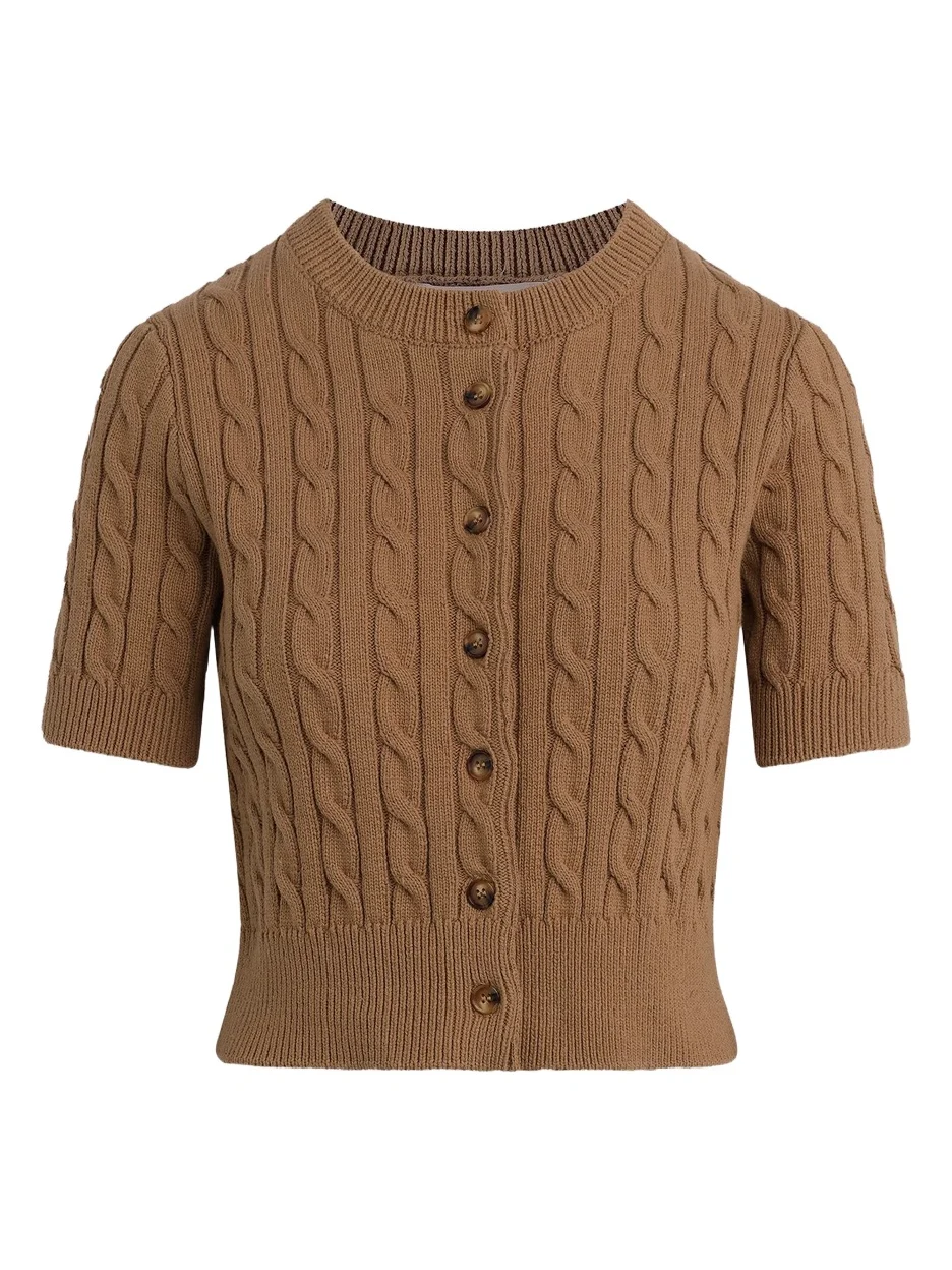 Women's The Cafe Cotton Short-Sleeve Cardigan
