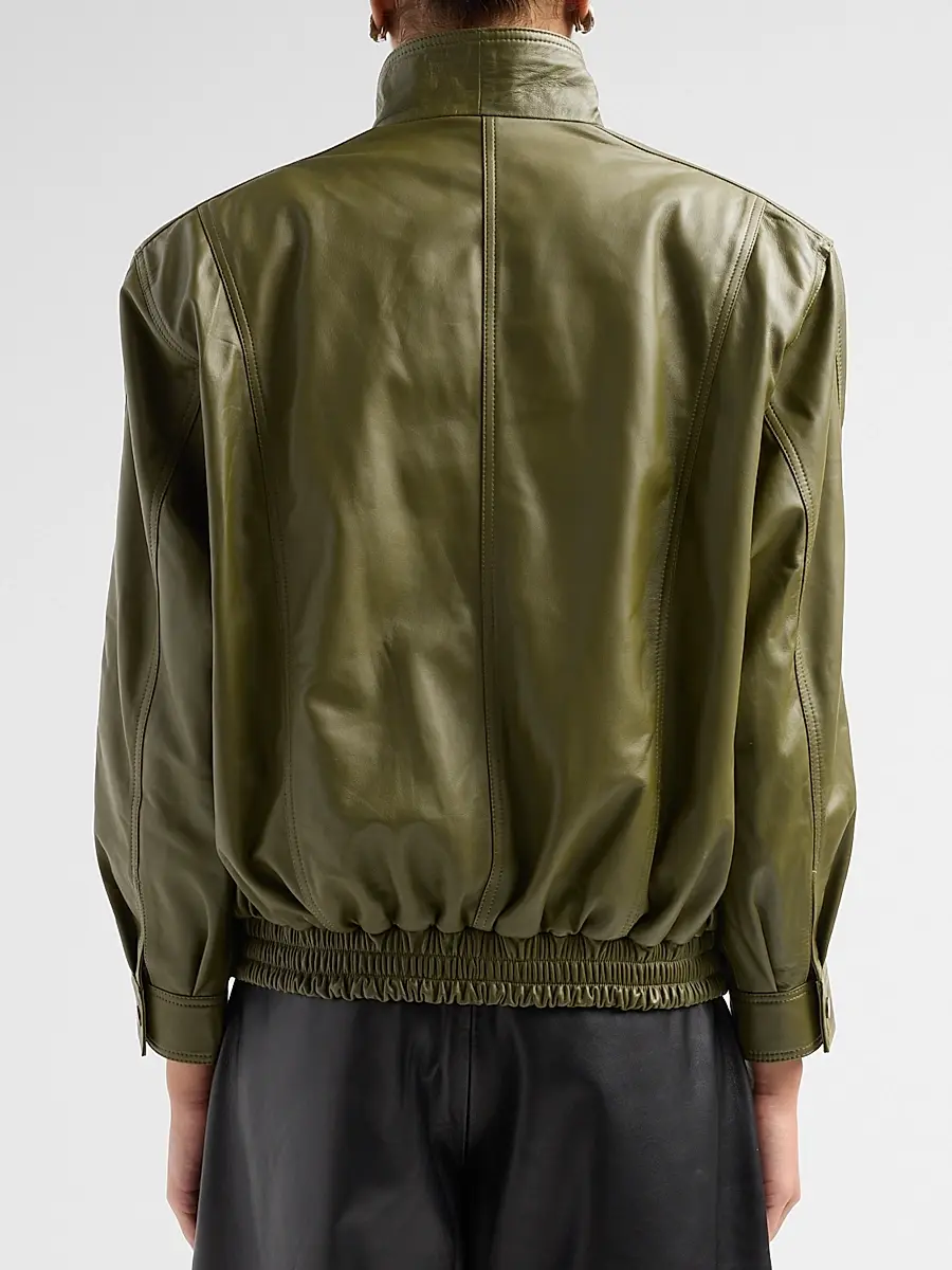 Ronny Kobo Women's Shanaya Leather Bomber Jacket | Thumbnail 3 Ronny Kobo Women's Shanaya Leather Bomber Jacket | Thumbnail 3