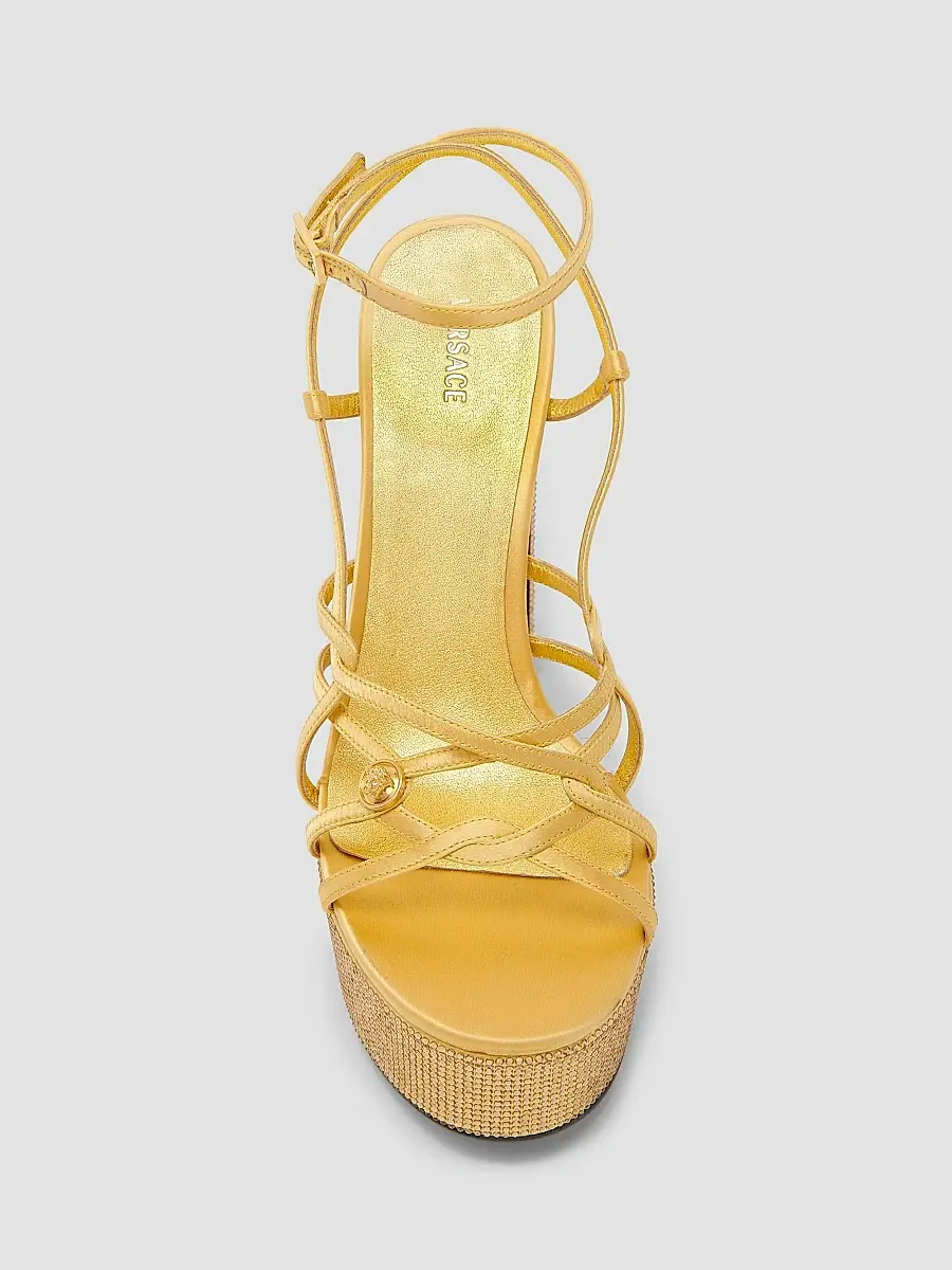 Versace Women's 140MM Embellished Block-Heel Sandals | Thumbnail 3 Versace Women's 140MM Embellished Block-Heel Sandals | Thumbnail 3