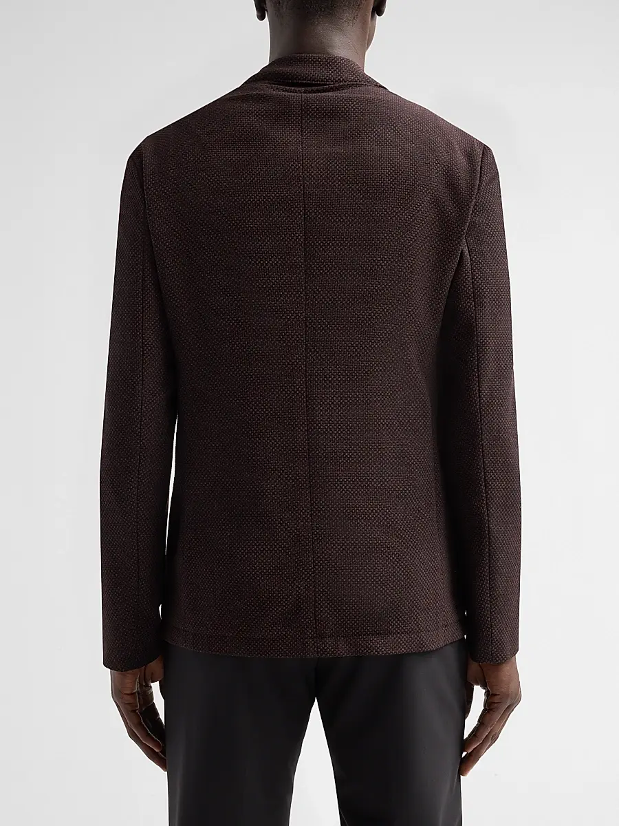 Emporio Armani Men's Square Textured Wool-Blend Soft Jacket | Thumbnail 3