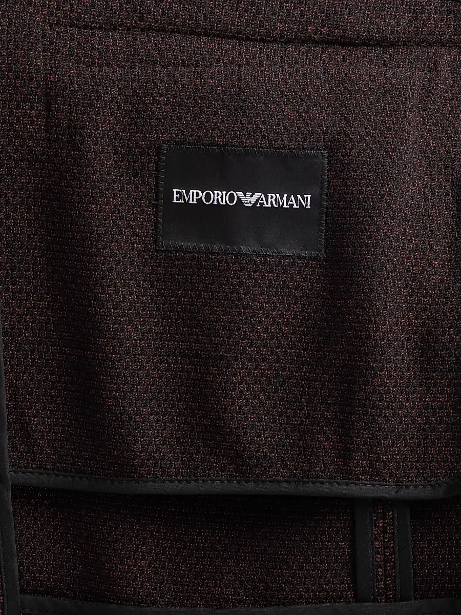 Emporio Armani Men's Square Textured Wool-Blend Soft Jacket | Thumbnail 6