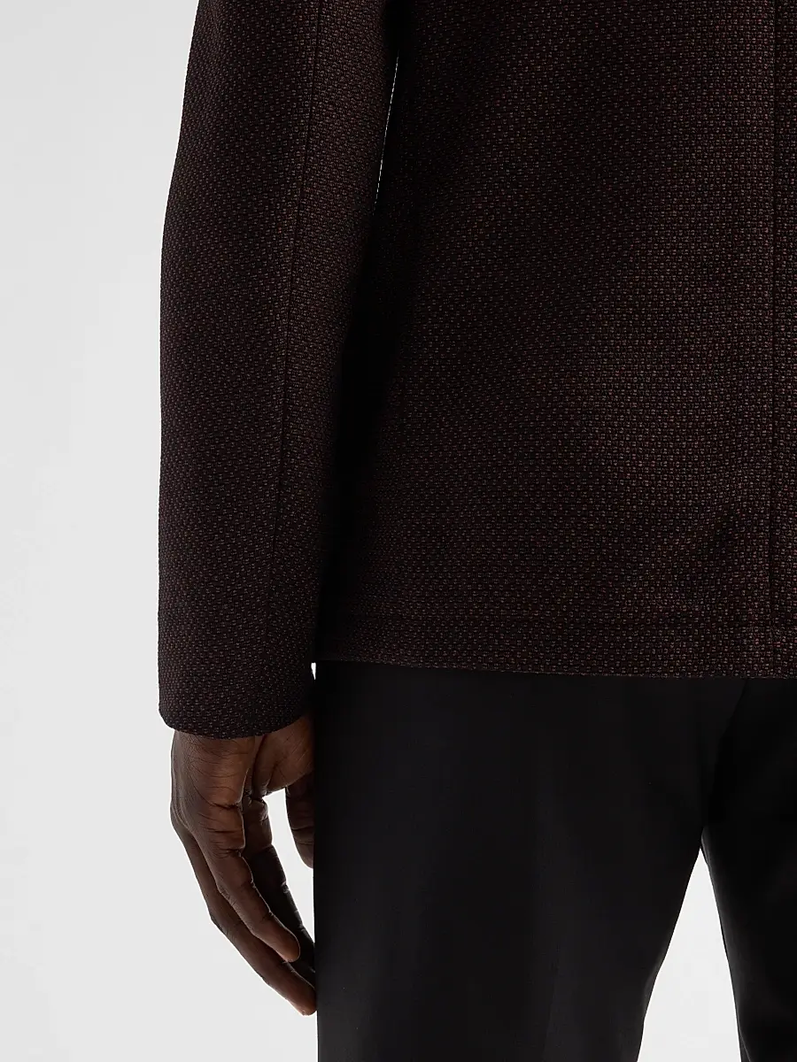 Emporio Armani Men's Square Textured Wool-Blend Soft Jacket | Thumbnail 8