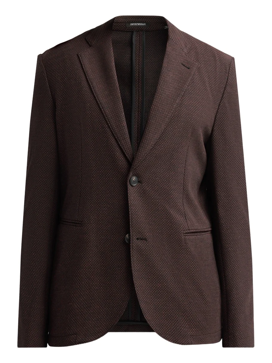 Emporio Armani Men's Square Textured Wool-Blend Soft Jacket