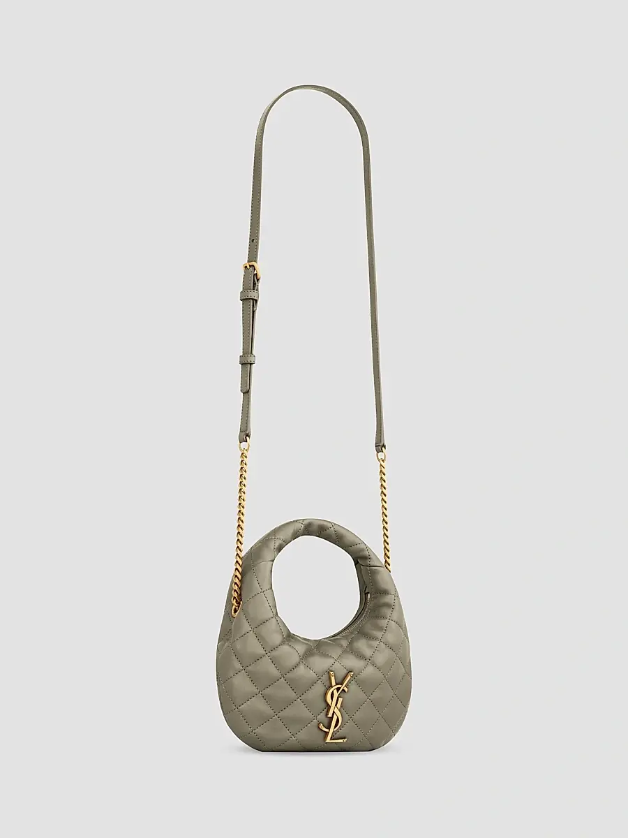 Saint Laurent Women's Icarino Mini Top Handle Bag in Quilted Nappa - Strong Moss | Thumbnail 4 Saint Laurent Women's Icarino Mini Top Handle Bag in Quilted Nappa - Strong Moss | Thumbnail 4