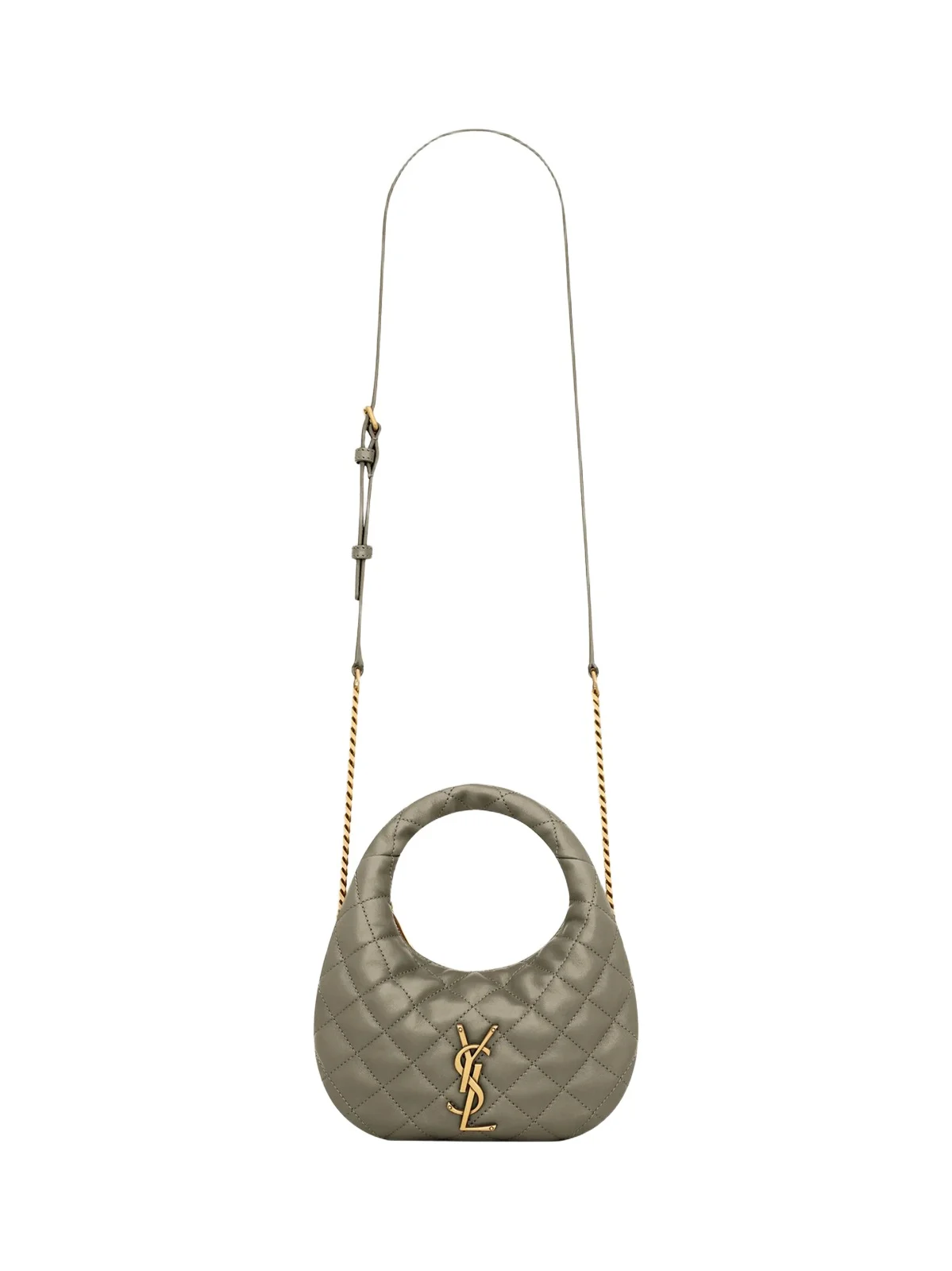 Saint Laurent Women's Icarino Mini Top Handle Bag in Quilted Nappa - Strong Moss