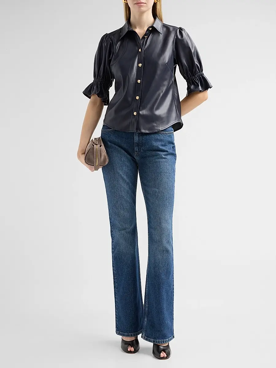 Cinq à Sept Women's Fiona Lite Faux Leather Top | Thumbnail 2 Cinq à Sept Women's Fiona Lite Faux Leather Top | Thumbnail 2