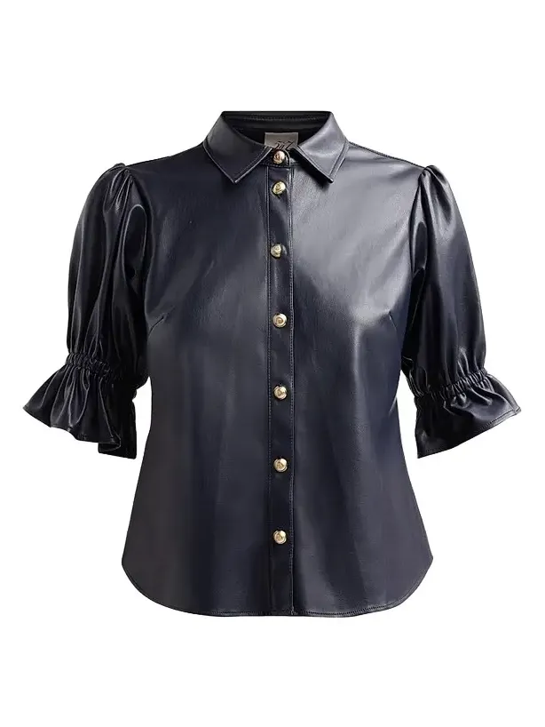 Cinq à Sept Women's Fiona Lite Faux Leather Top