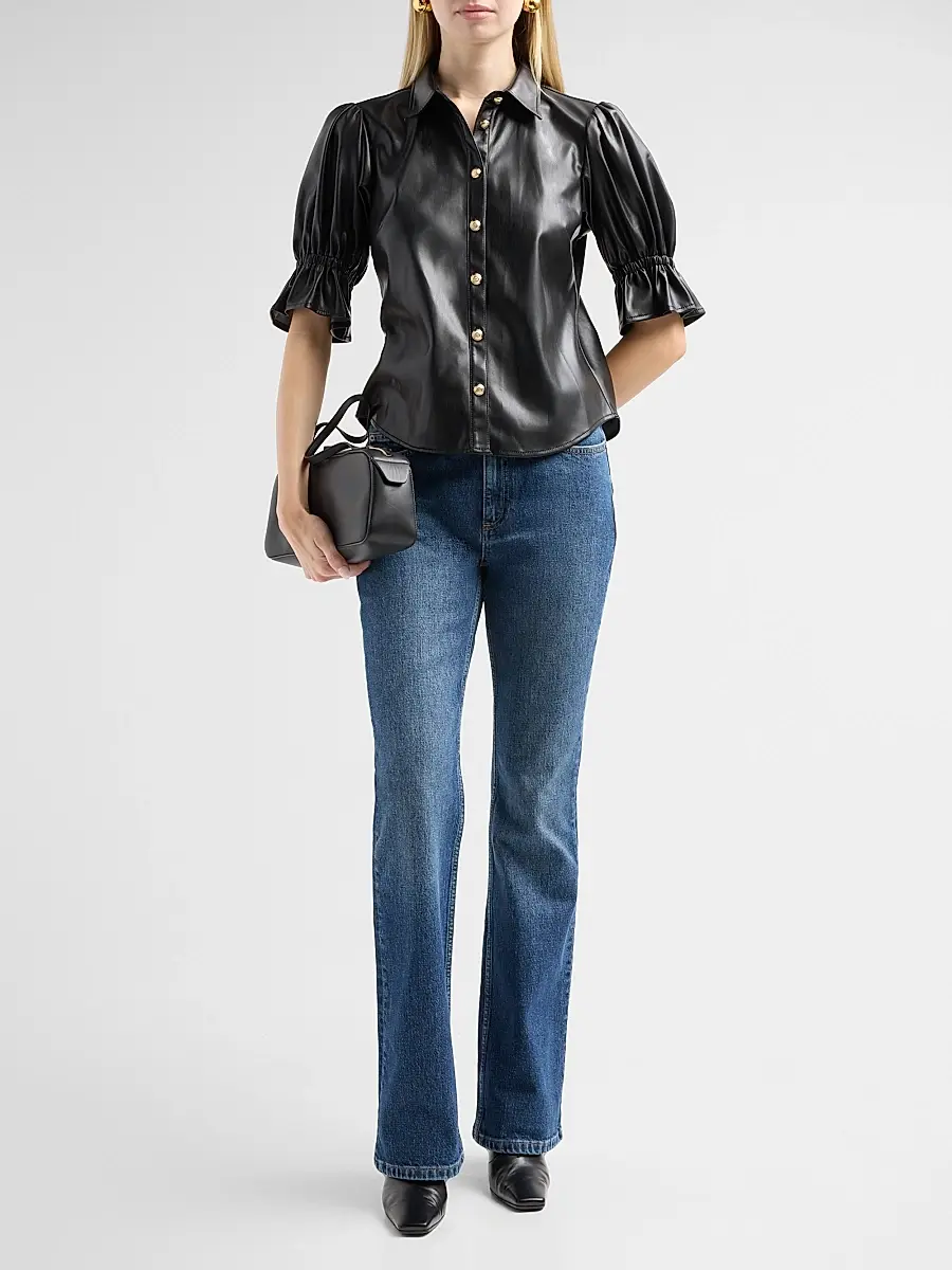 Cinq à Sept Women's Fiona Lite Faux Leather Top | Thumbnail 2 Cinq à Sept Women's Fiona Lite Faux Leather Top | Thumbnail 2