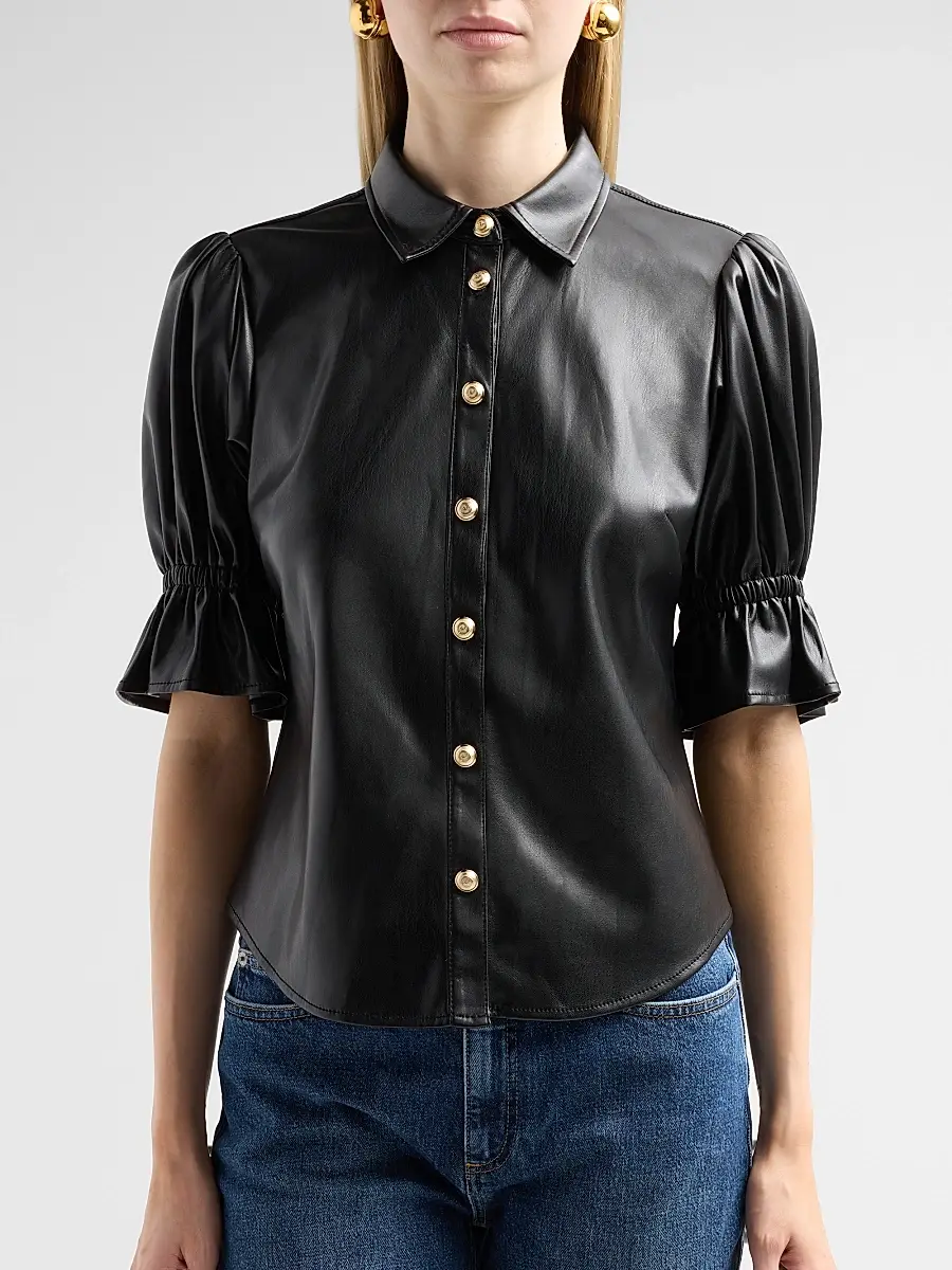 Cinq à Sept Women's Fiona Lite Faux Leather Top | Thumbnail 5 Cinq à Sept Women's Fiona Lite Faux Leather Top | Thumbnail 5