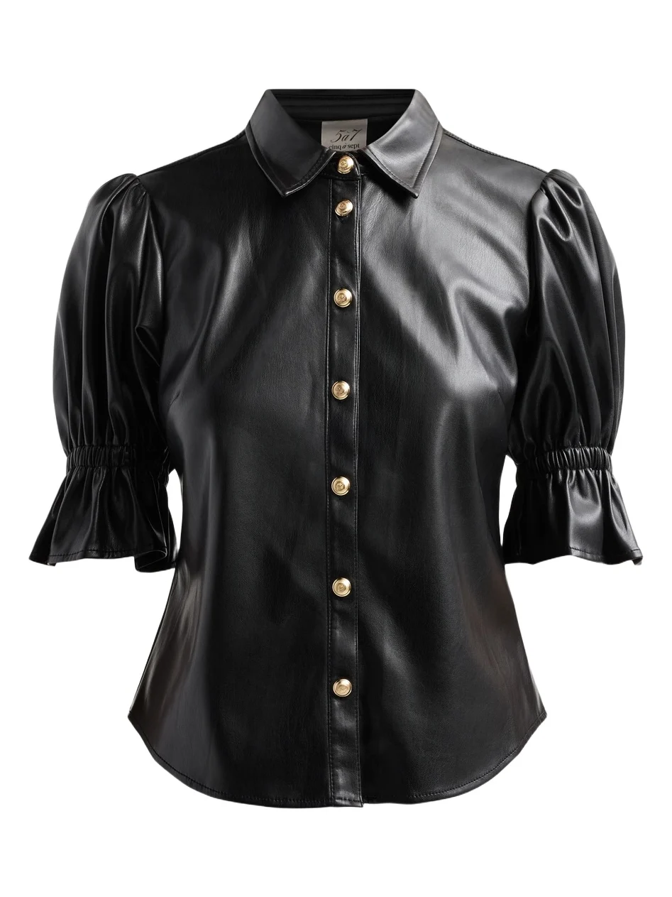 Cinq à Sept Women's Fiona Lite Faux Leather Top