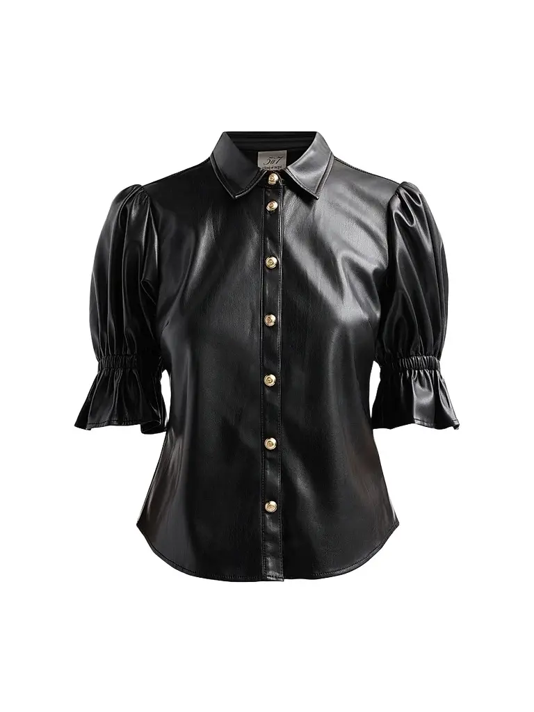Women's Fiona Lite Faux Leather Top Women's Fiona Lite Faux Leather Top