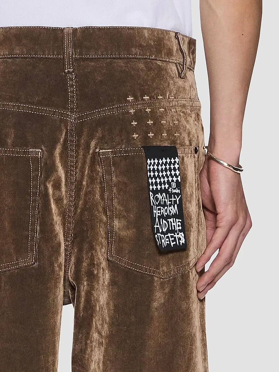 Ksubi Men's Maxx Flocked Cotton Corduroy Wide-Leg Jeans | Thumbnail 4 Ksubi Men's Maxx Flocked Cotton Corduroy Wide-Leg Jeans | Thumbnail 4